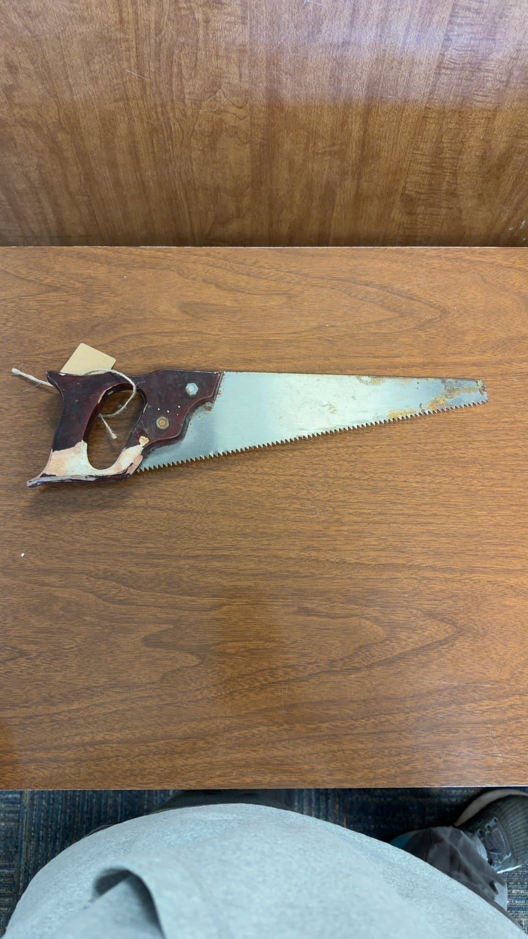 Vintage Hand Saw with Wooden Handle - Image 1