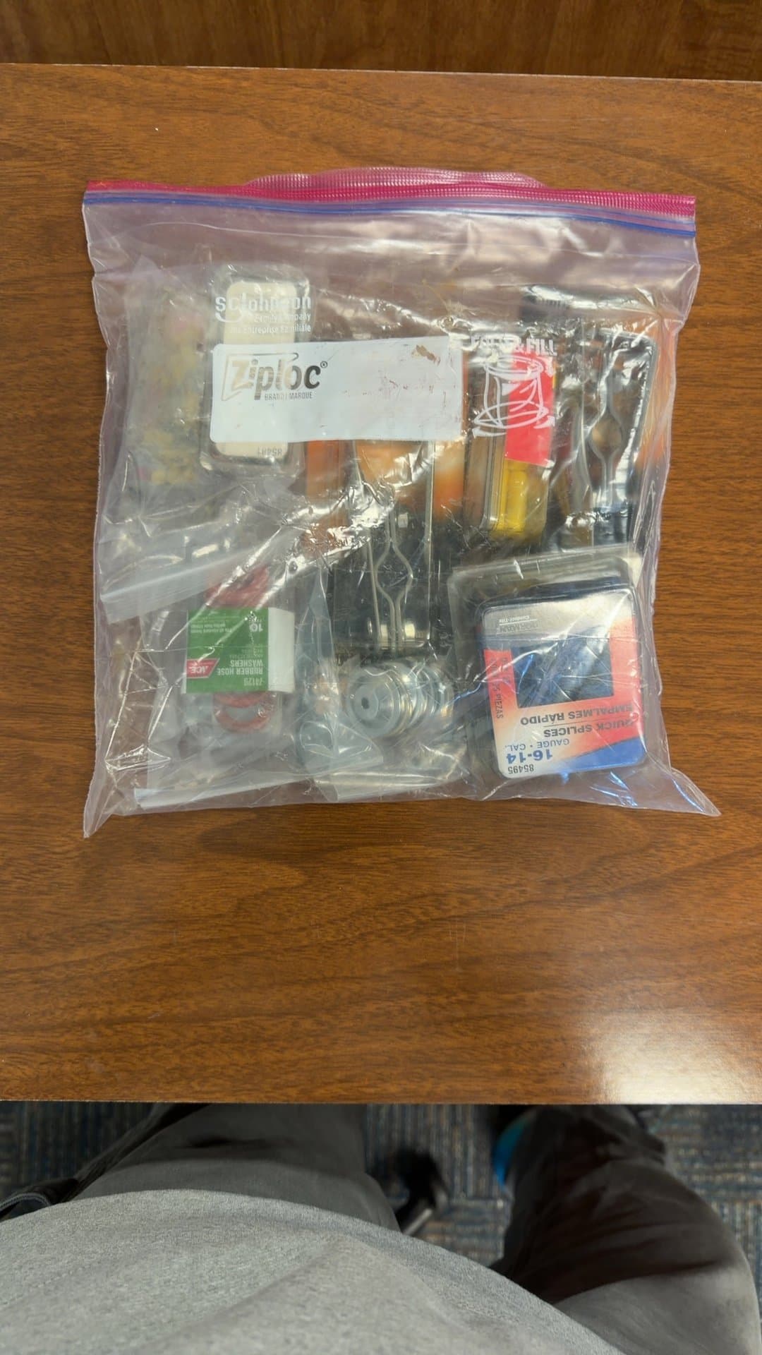 Assorted Hardware and Tools in Ziploc Bag - Image 1