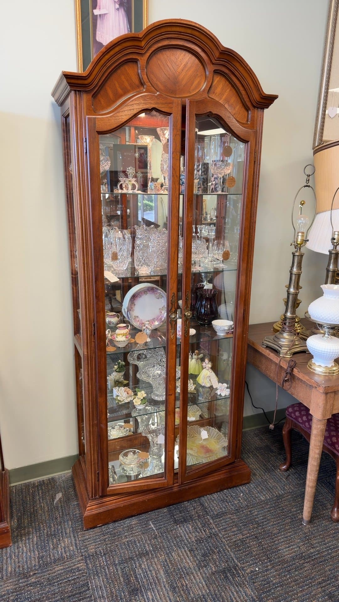 Antique Wooden Display Cabinet - Image 1
