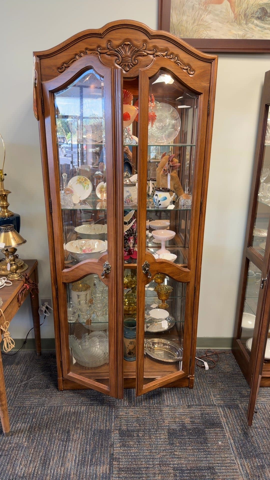 Vintage Wooden Display Cabinet - Image 1