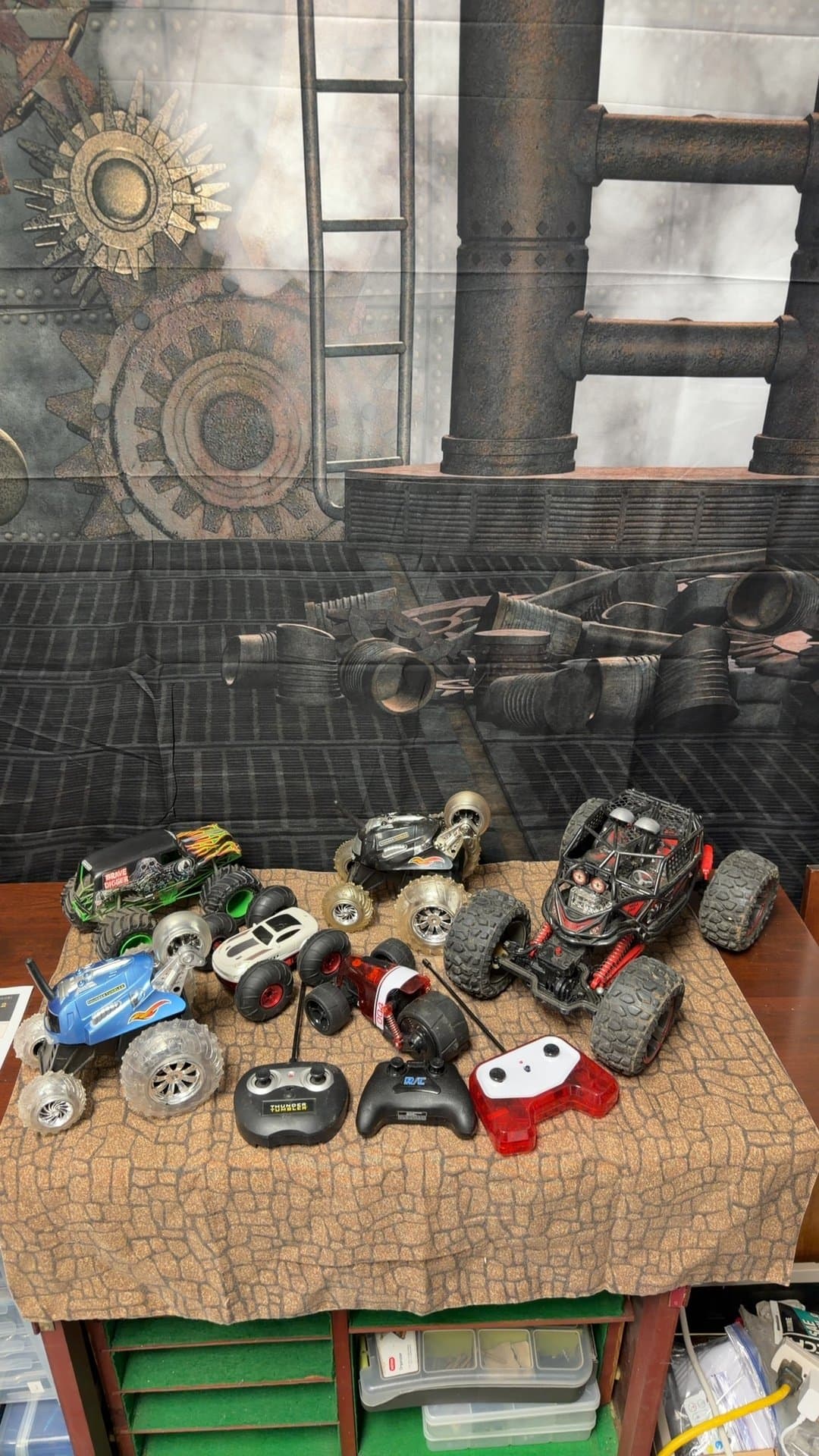 Assorted Remote Control Cars and Controllers - Image 1