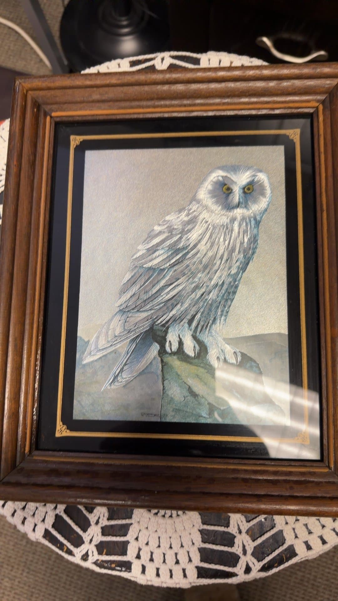 Framed Owl Illustration Artwork - Image 1