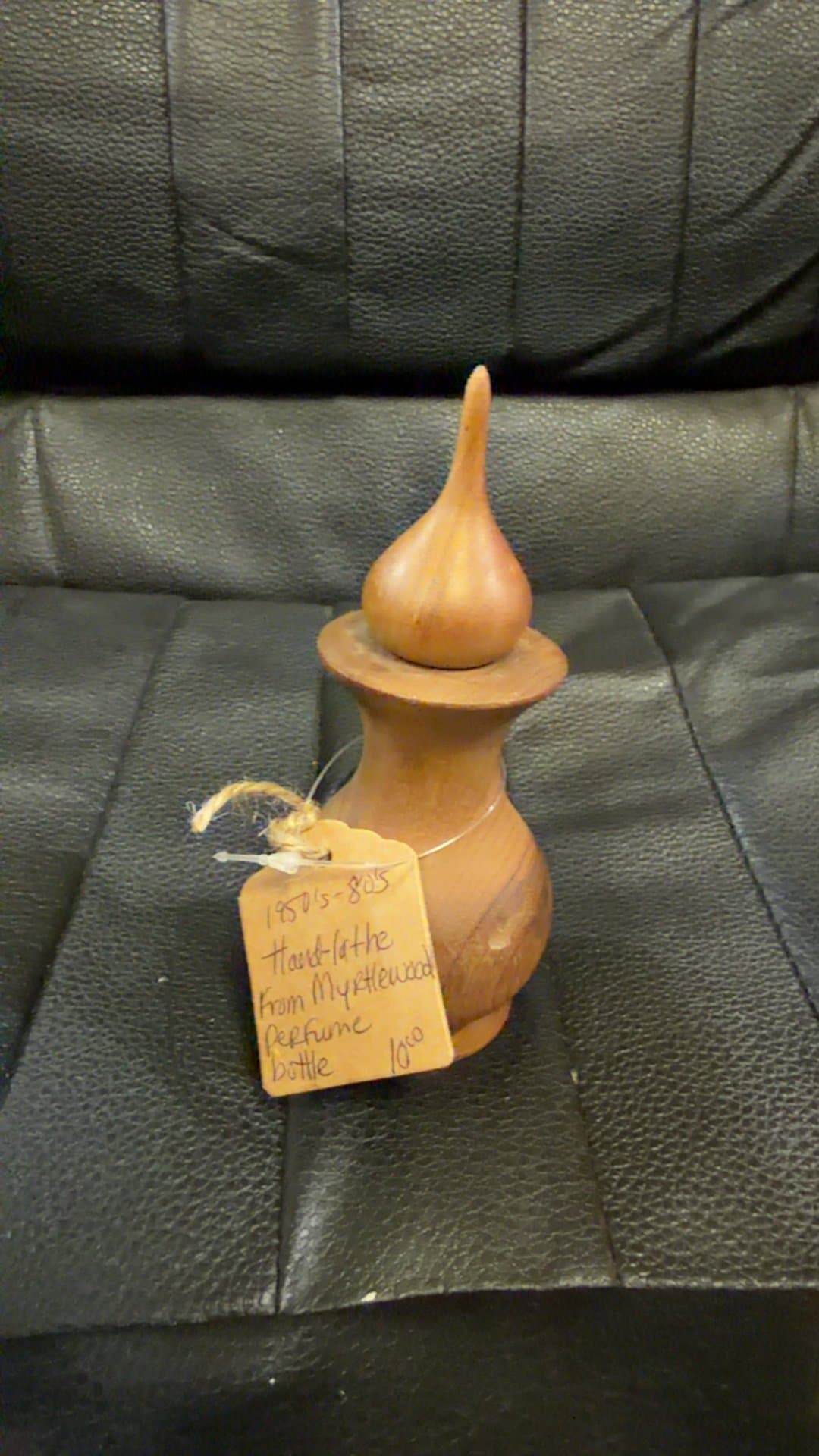 Vintage Hand-Lathe Myrtlewood Perfume Bottle - Image 1