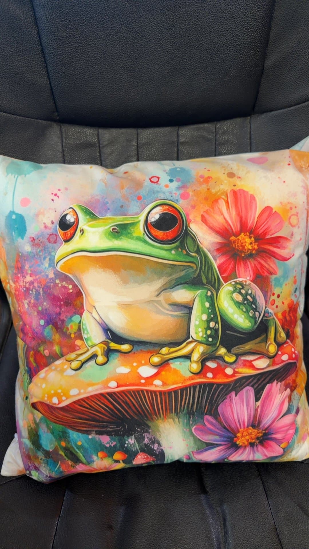Colorful Frog Throw Pillow - Image 1