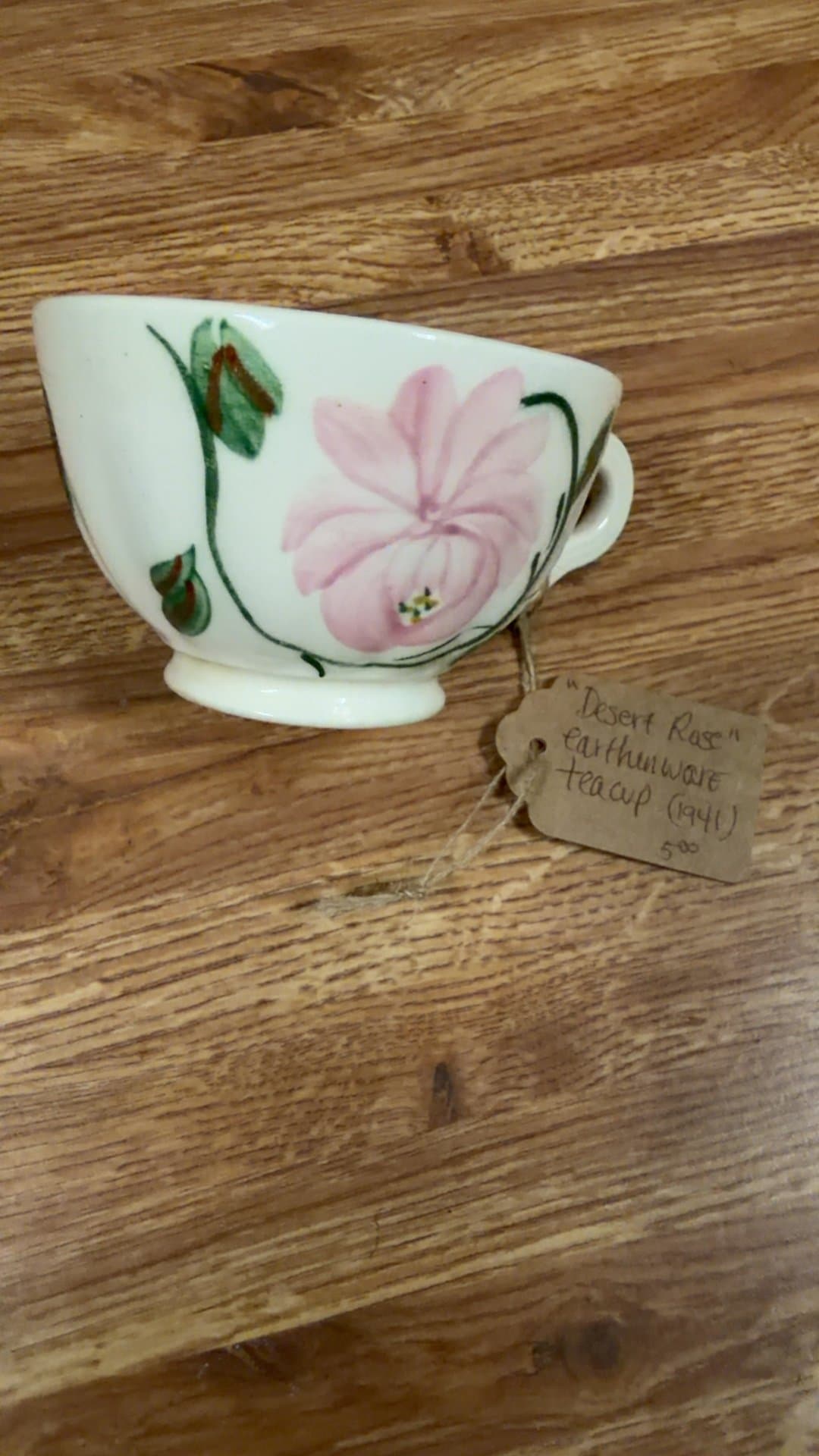 Franciscan Desert Rose Earthenware Teacup (1941) - Image 1
