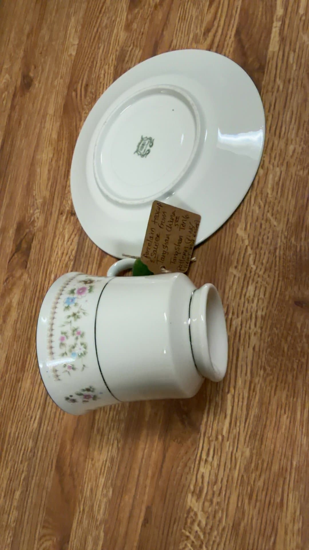 Vintage Porcelain Tea Cup and Saucer Set - Image 1
