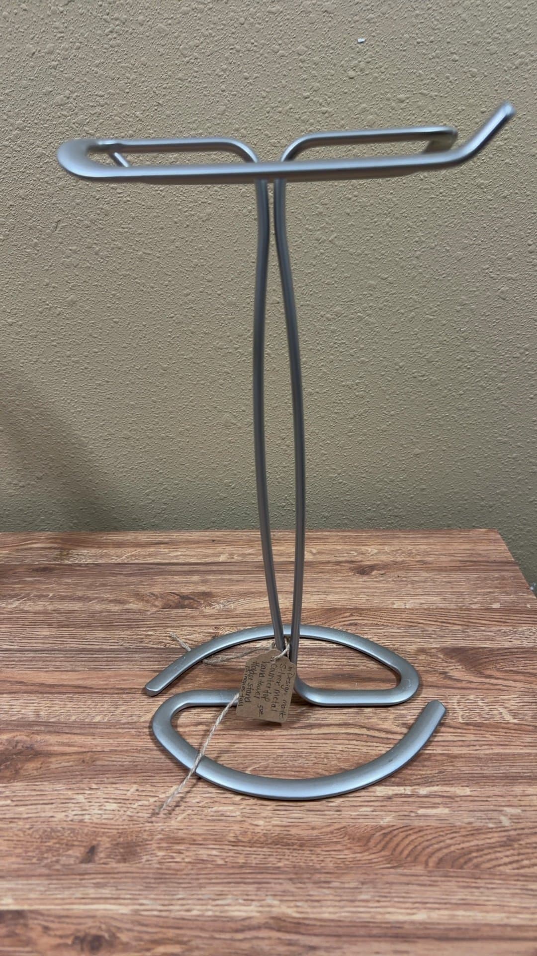 mDesign Matte Silver Metal Countertop Hand Towel Holder Stand - Image 1