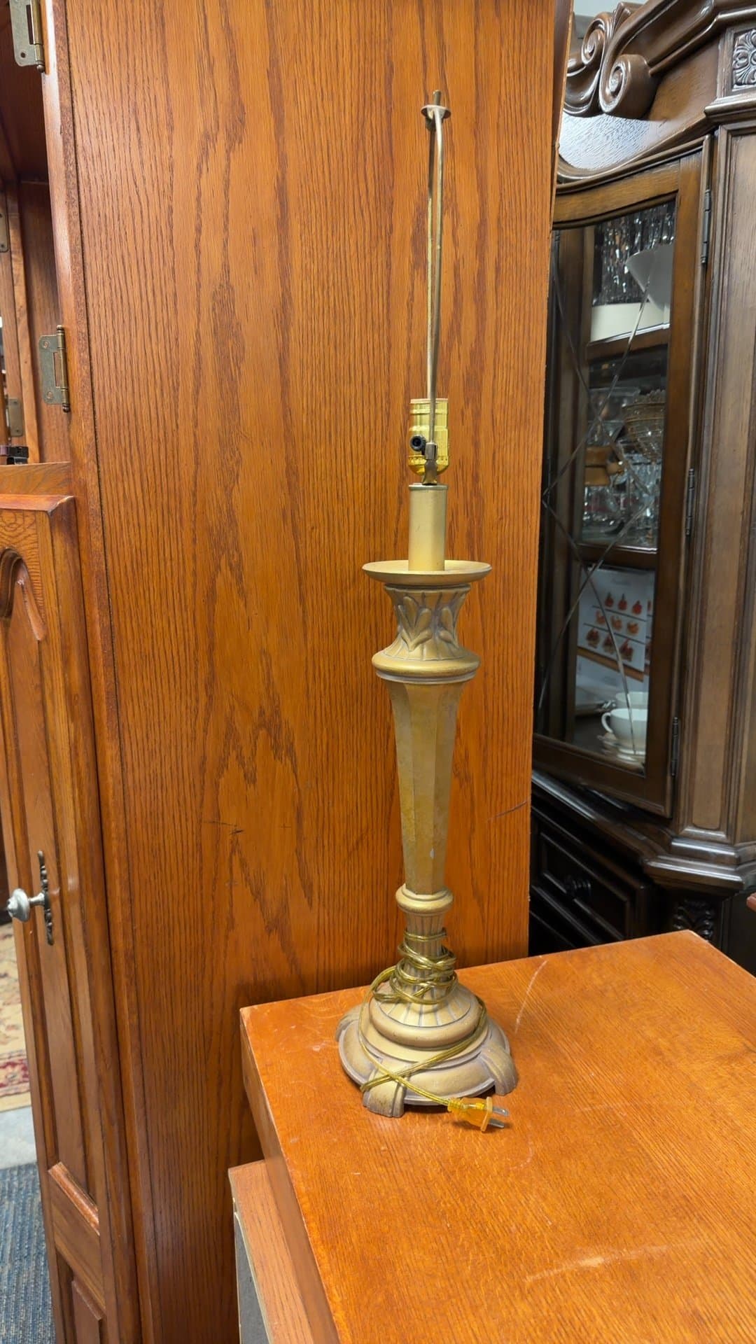 Vintage Brass Table Lamp Base - Image 1