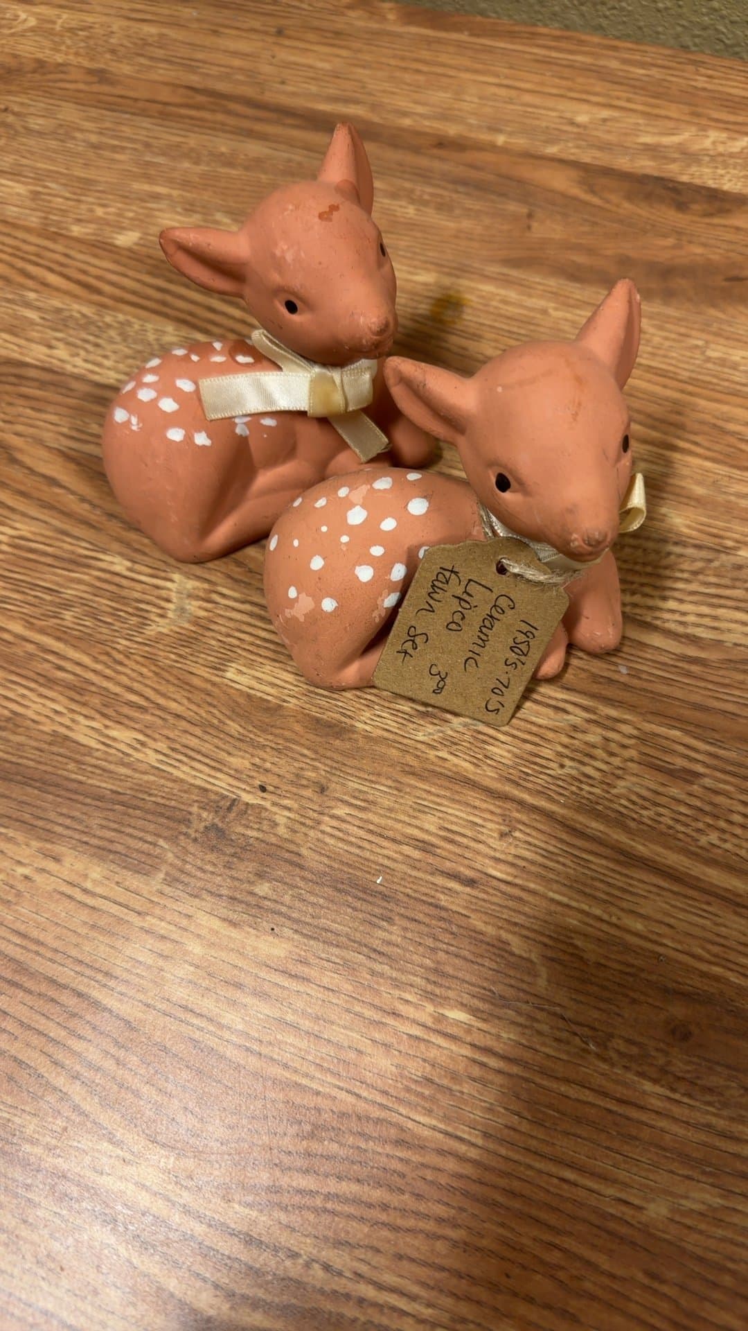 Ceramic Fawn Figurine Set - Image 1