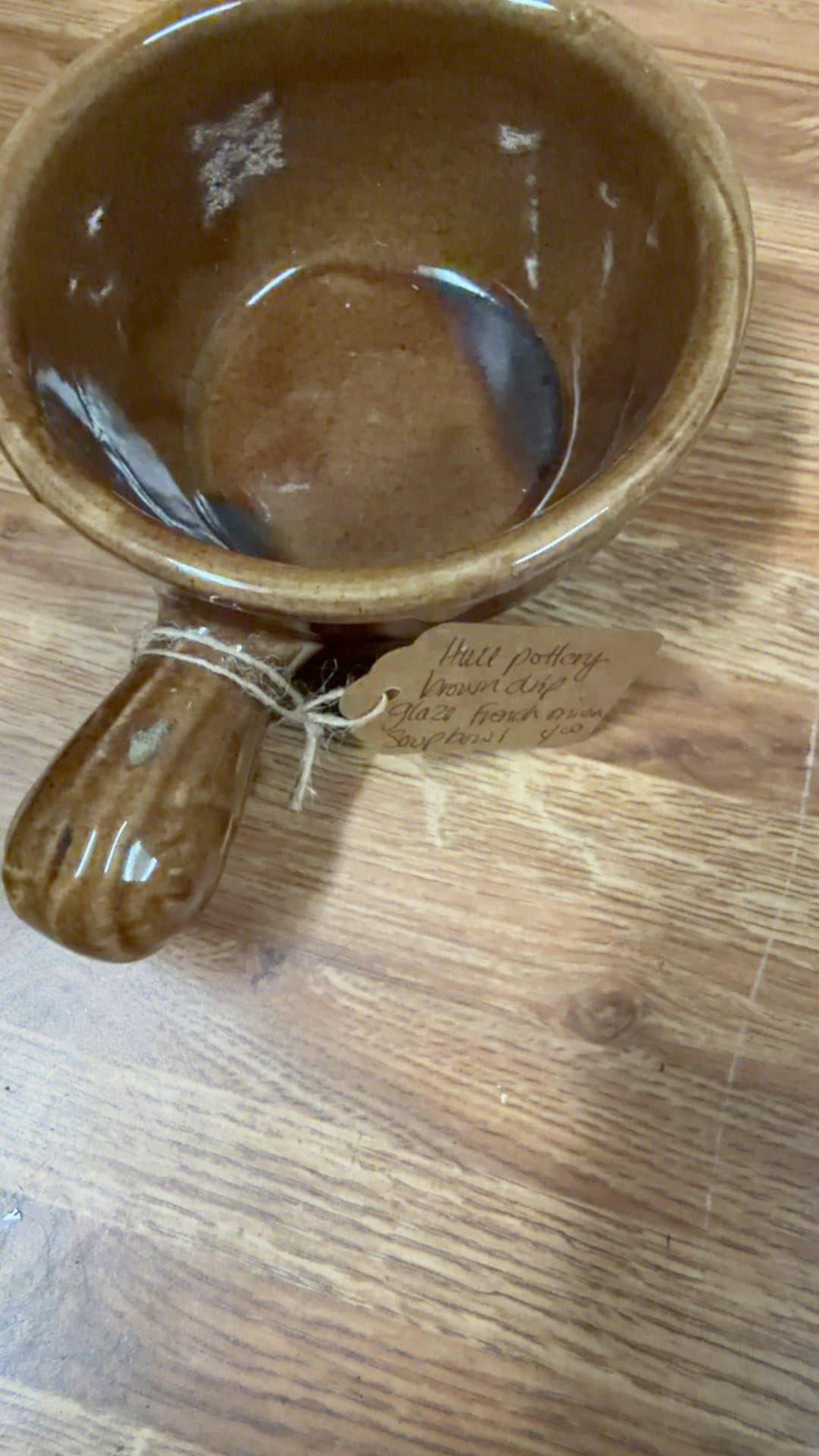 Hull Pottery Brown Drip Glaze Soup Bowl - Image 1