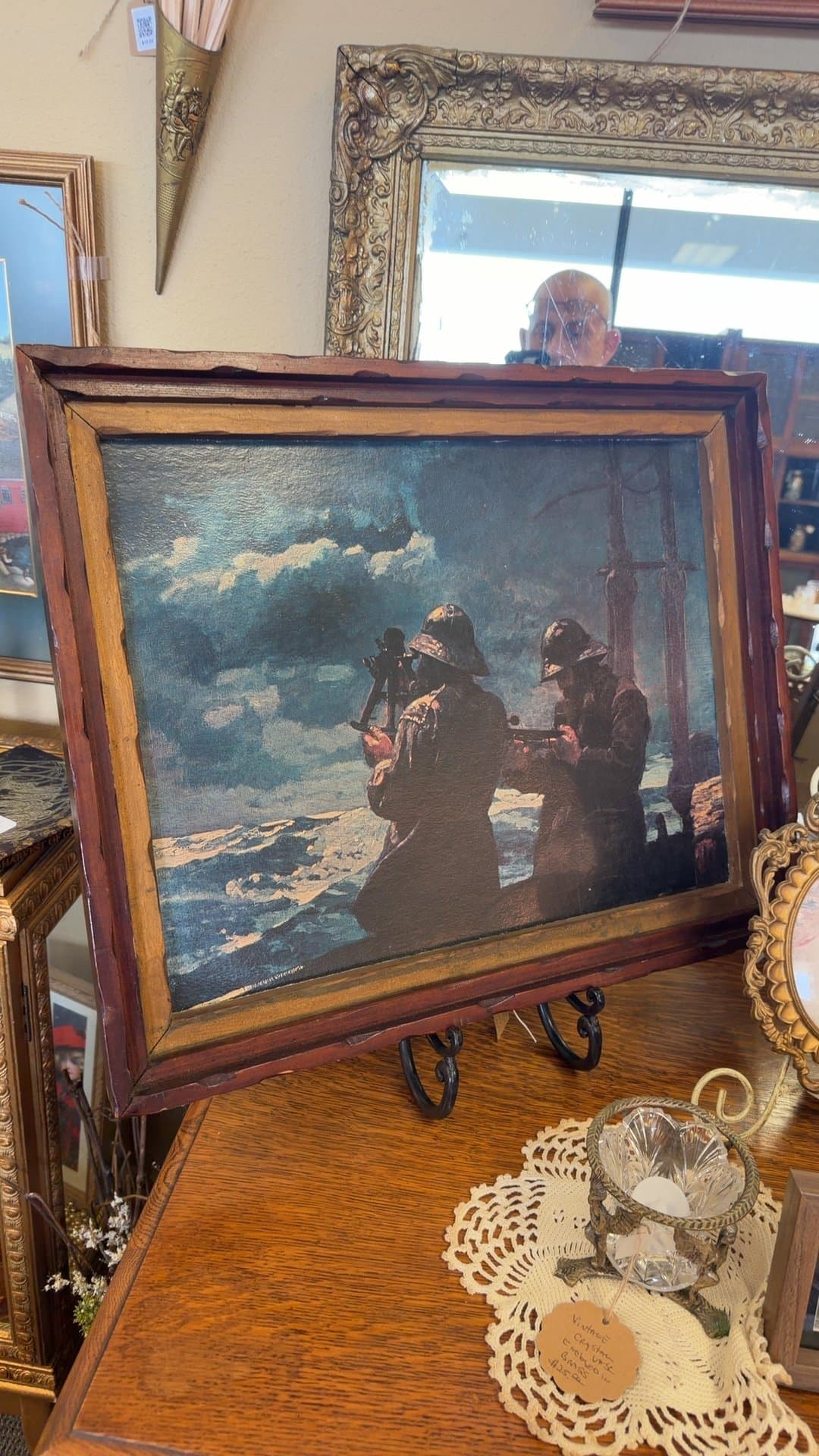 Framed Vintage 'Eight Bells' Print by Winslow Homer - Image 1
