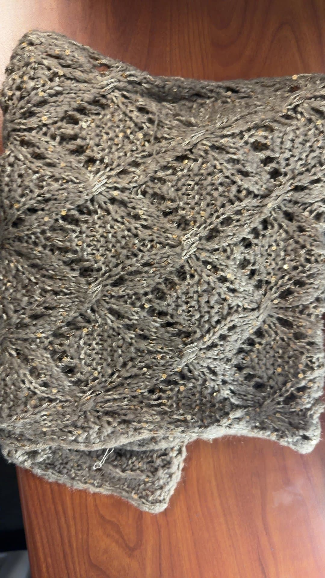 Berkshire Fashion Metallic Sequined Open Knit Scarf - Image 1