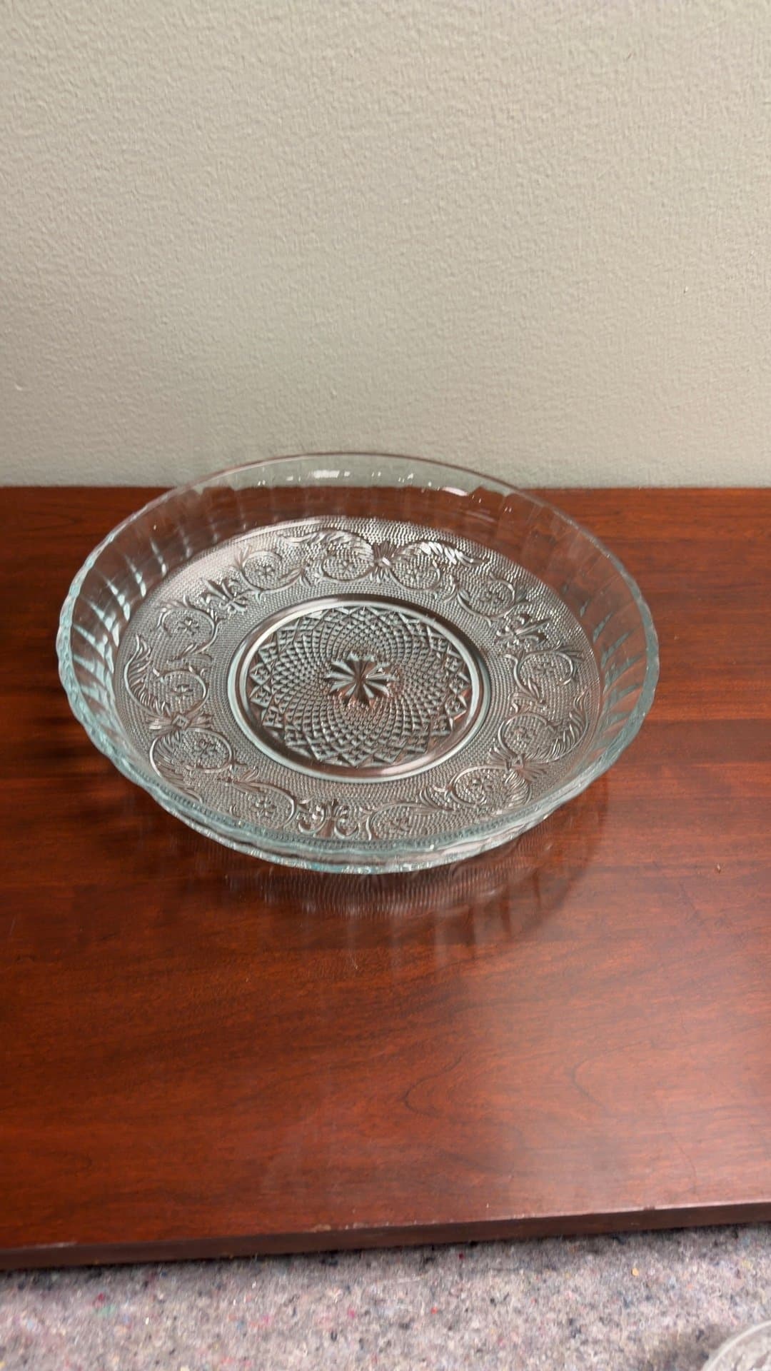 Vintage Pressed Glass Serving Platter - Image 1