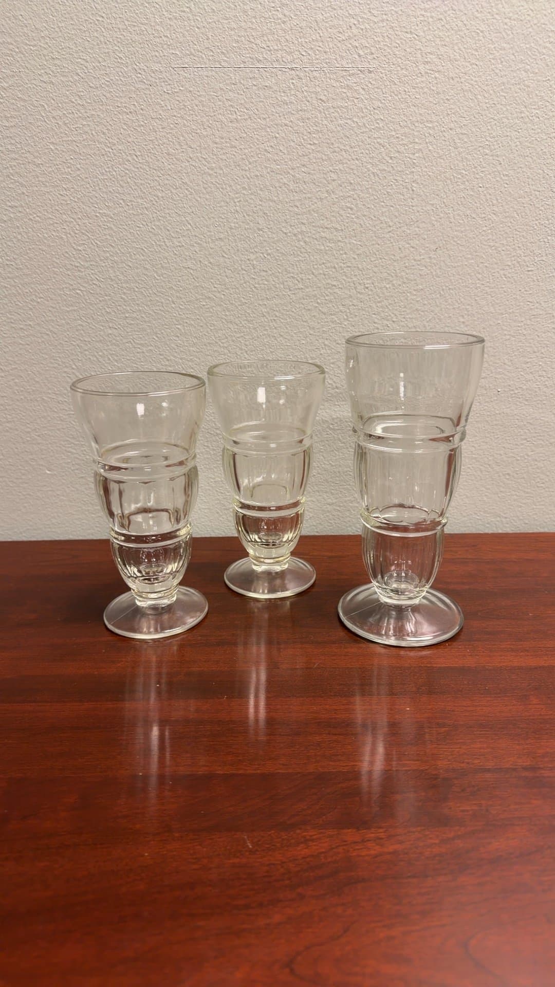 Vintage Clear Glass Goblets Set - Image 1