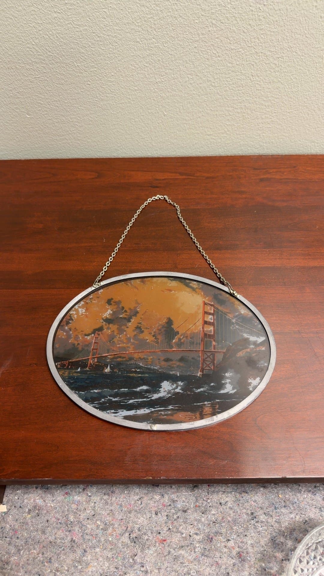 Golden Gate Bridge Oval Hanging Plaque - Image 1