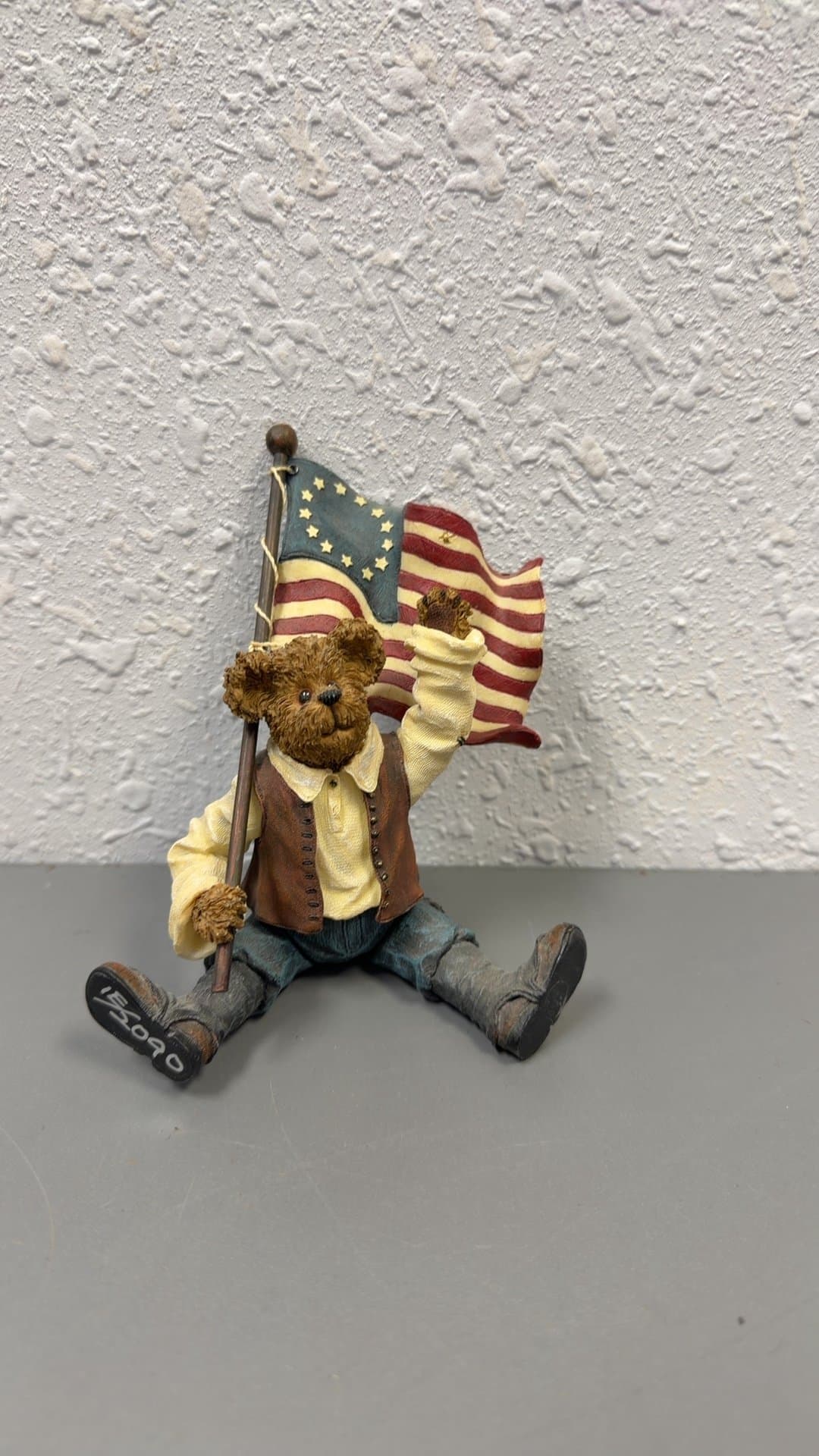 Boyds Bears & Friends Patriotic Teddy Bear Figurine Holding American Flag - Image 1