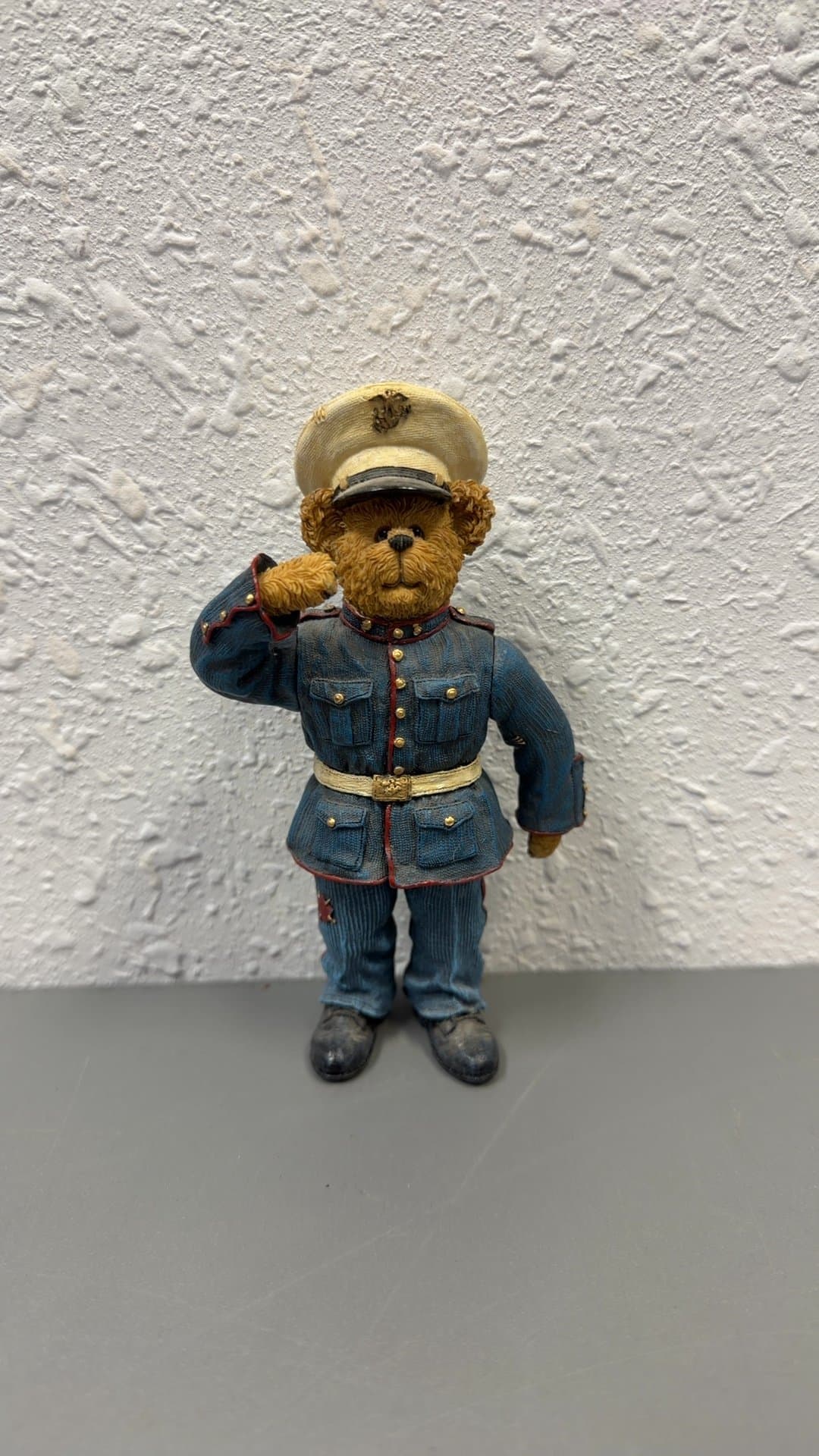 Boyds Bears Saluting Marine Resin Figurine - Image 1