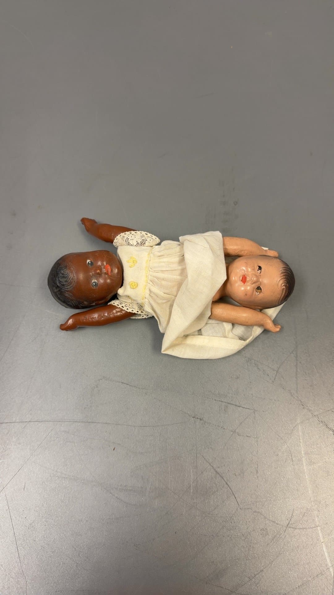 Vintage Two-Headed Composition Topsyturvy Baby Doll - Image 1