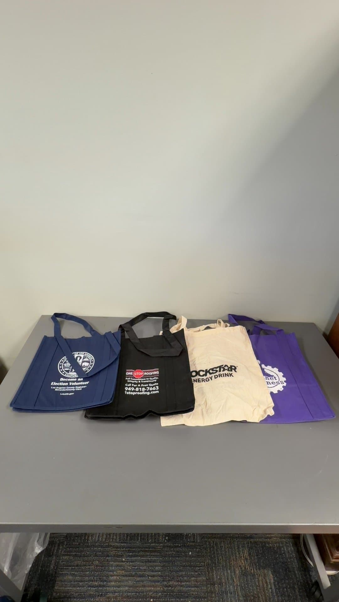 Assorted Promotional Reusable Tote Bags Lot of 4 - Image 1
