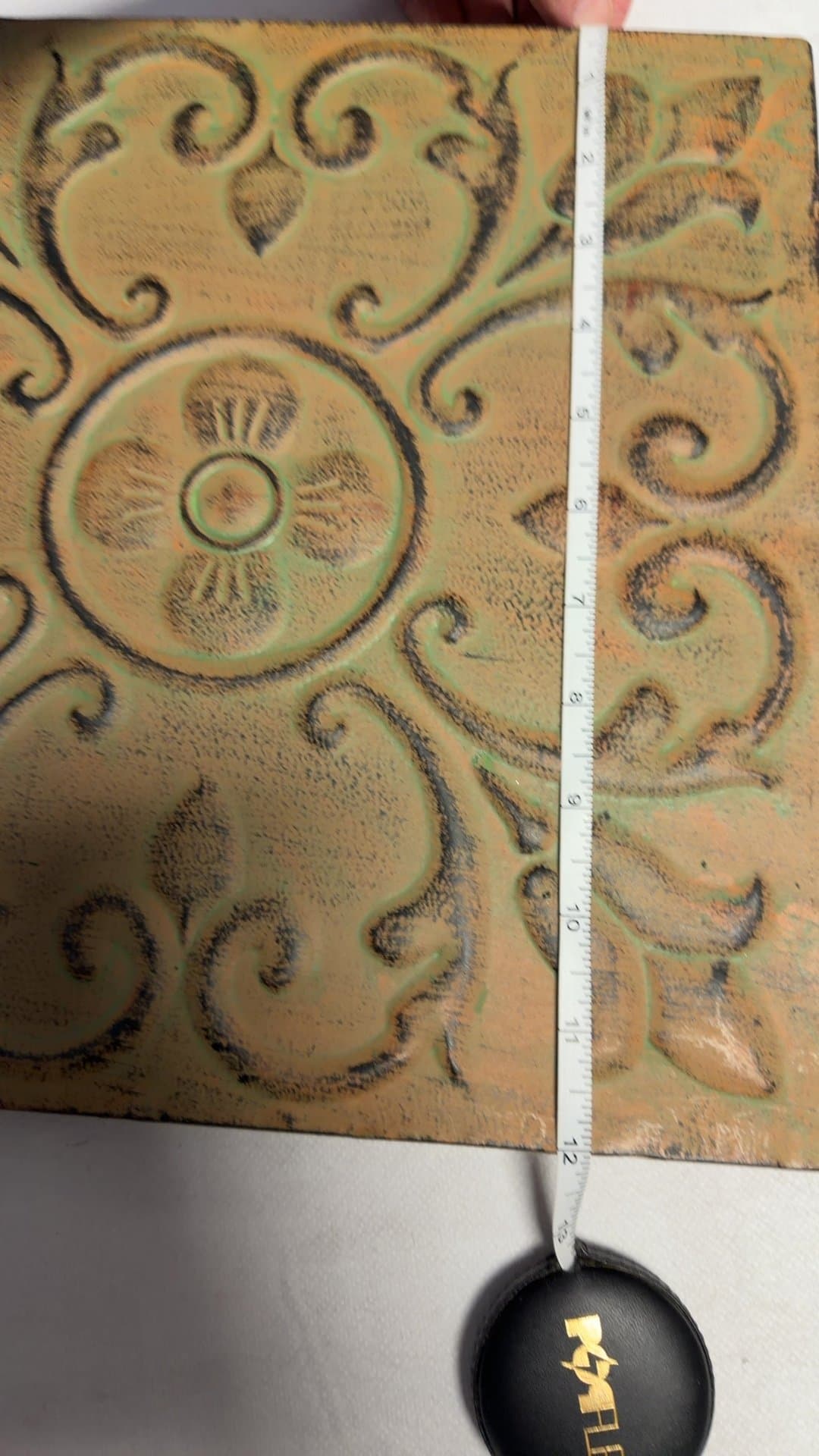 Embossed Metal Floral Scrollwork Square Wall Plaque - Image 1