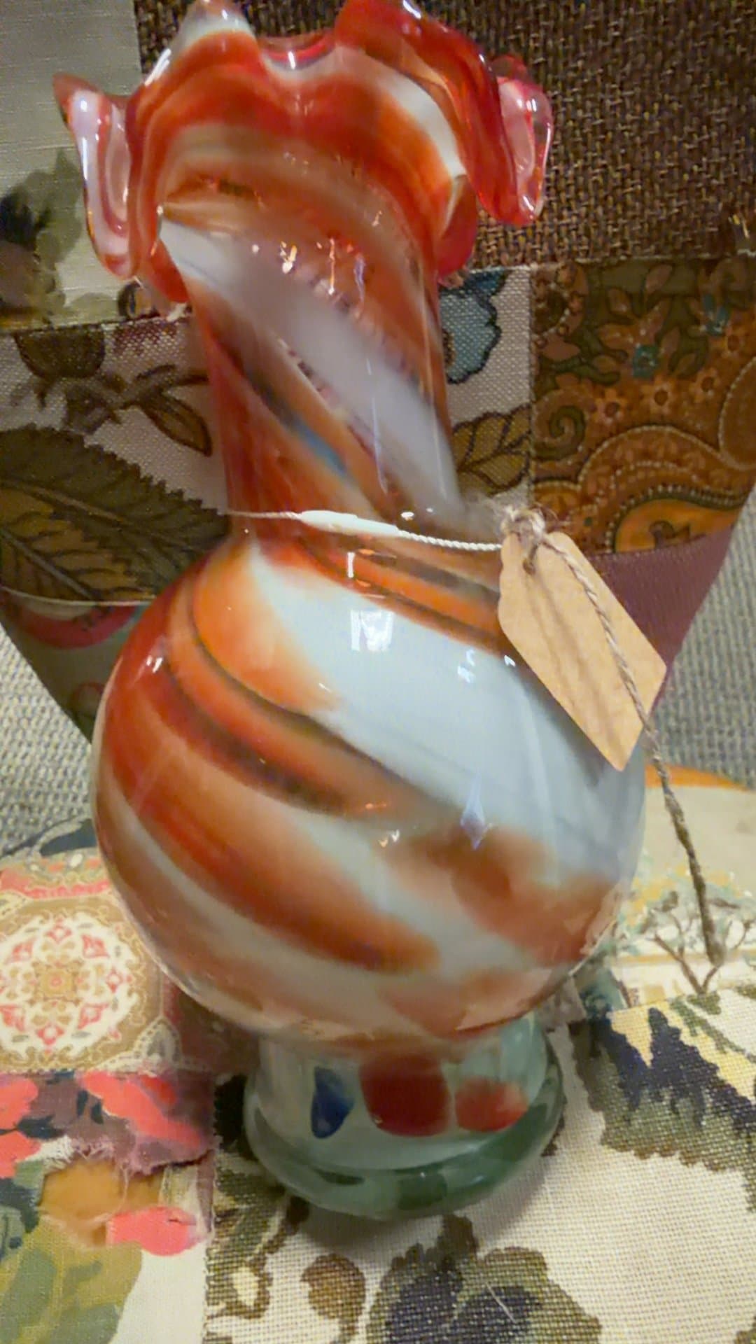 1970s Italian Murano Art Glass Swirl Vase - Image 1