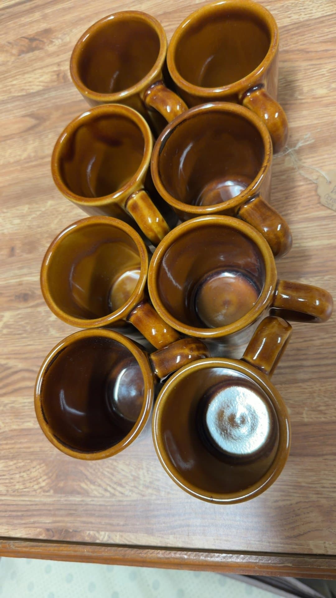 Chateau Pottery Brown Glazed Ceramic Mugs Set of 8 - Image 1