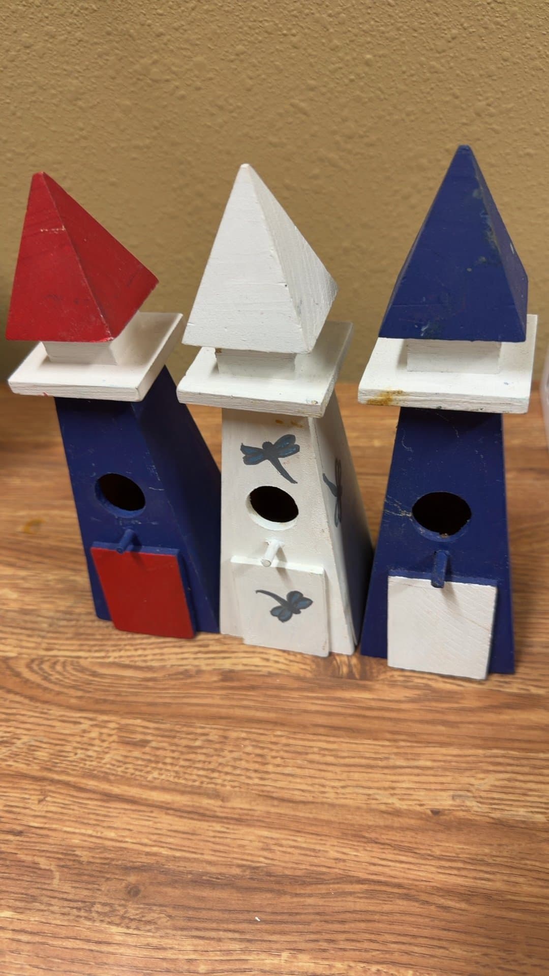 Set of 3 Decorative Wooden Birdhouses - Image 1