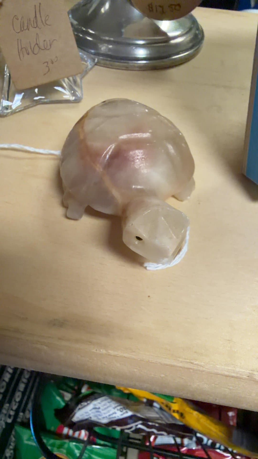 Hand Carved Onyx Stone Turtle Figurine - Image 1
