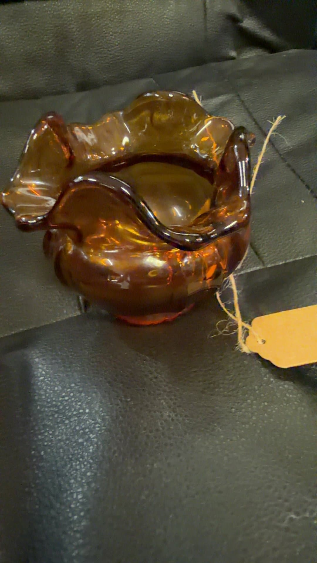 Fenton Art Glass Panel & Ball Ruffled Rose Bowl - Image 1