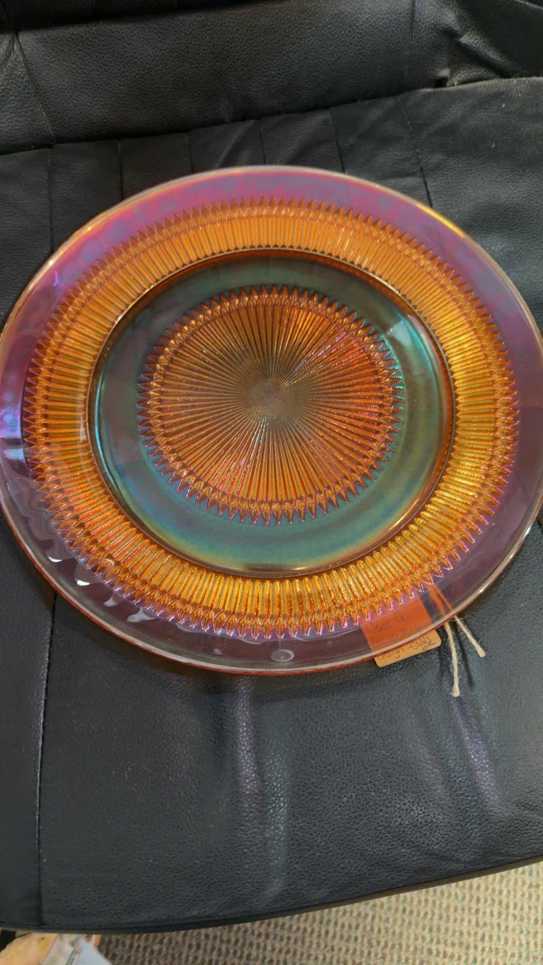 Jeannette Glass Co. Marigold Carnival Glass Plate - Image 1