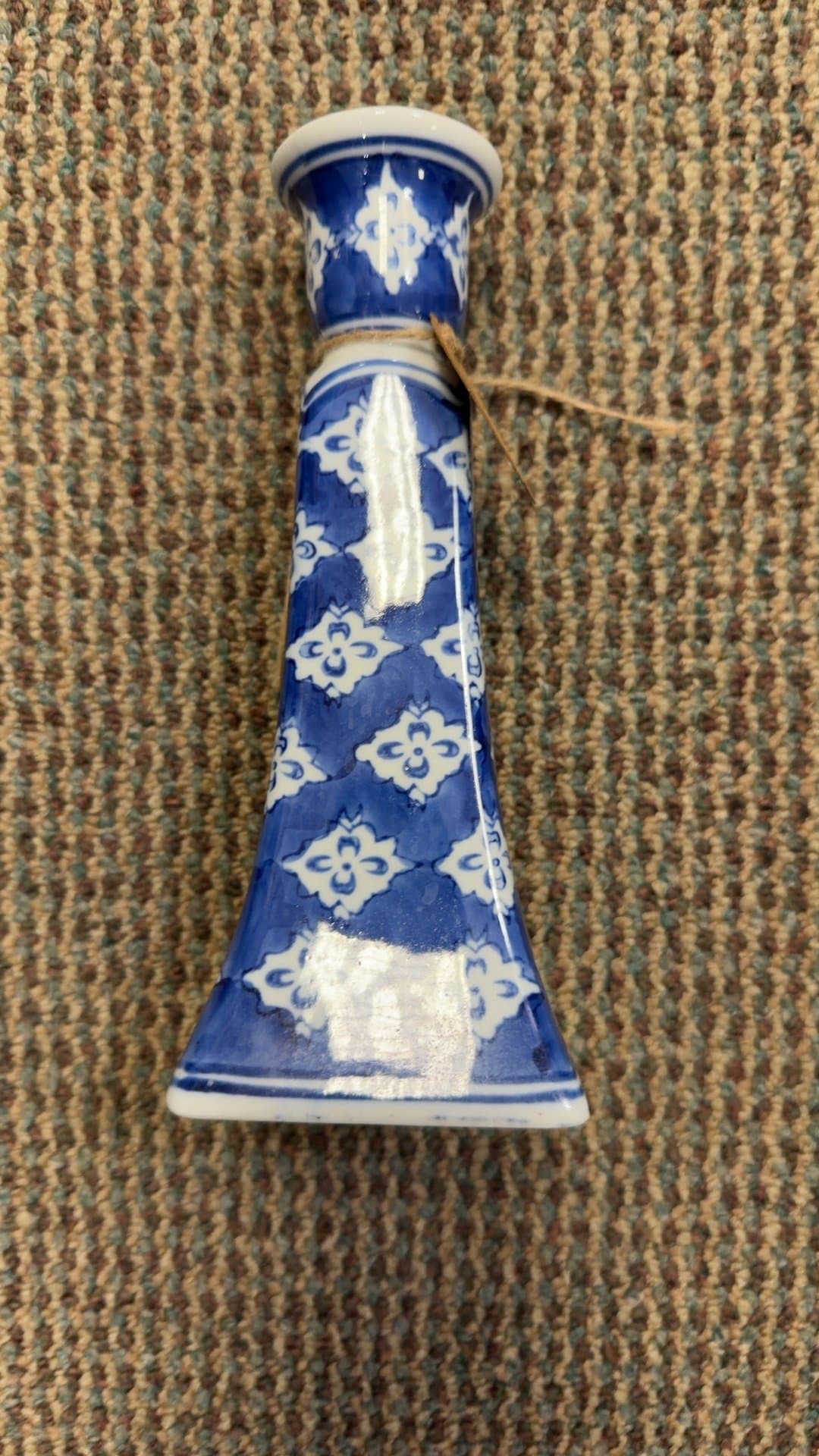 Silvestri Blue & White Candlestick - Image 1