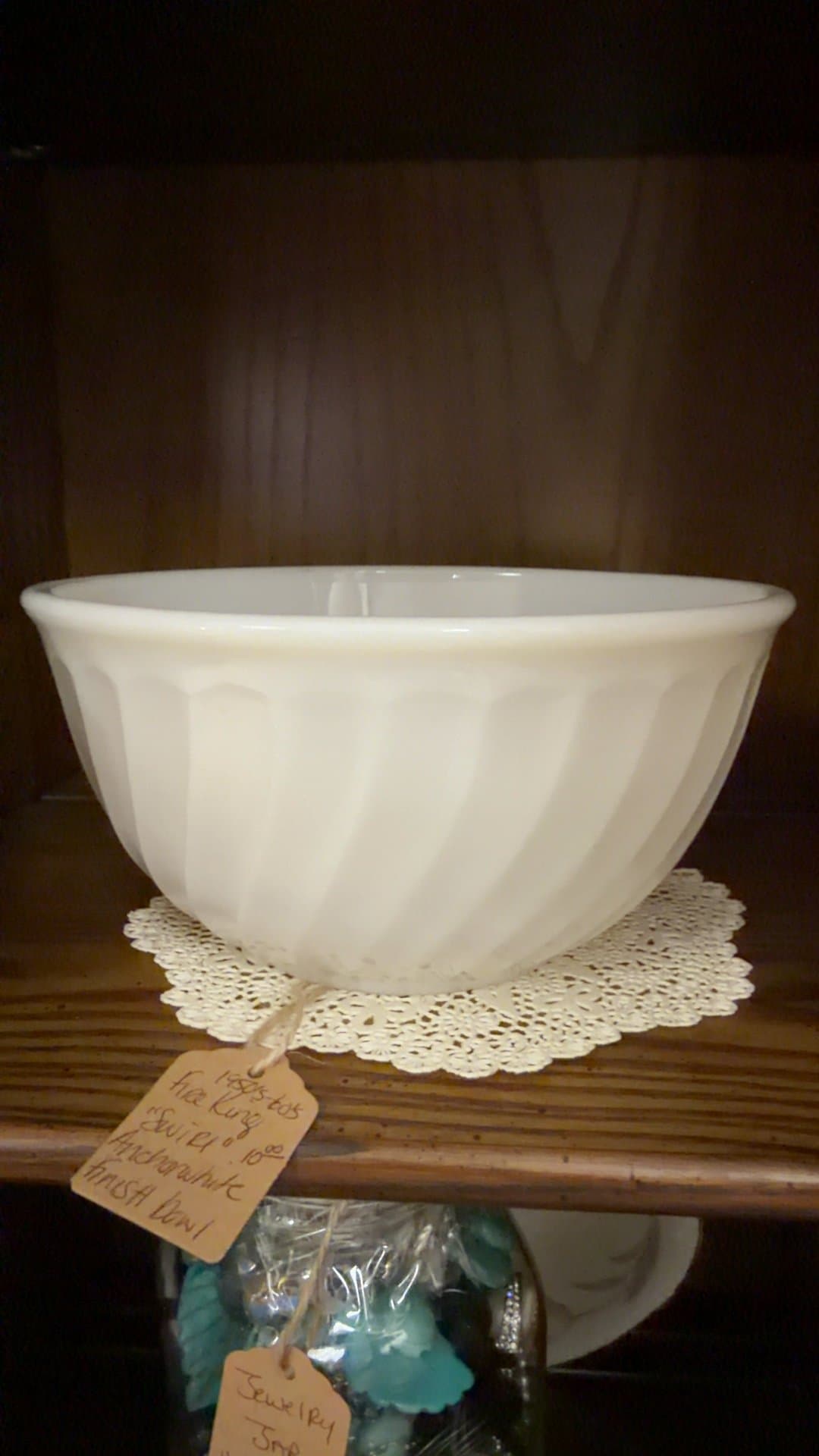 1950s-60s Fire King Swirl Anchorwhite Finish Bowl - Image 1