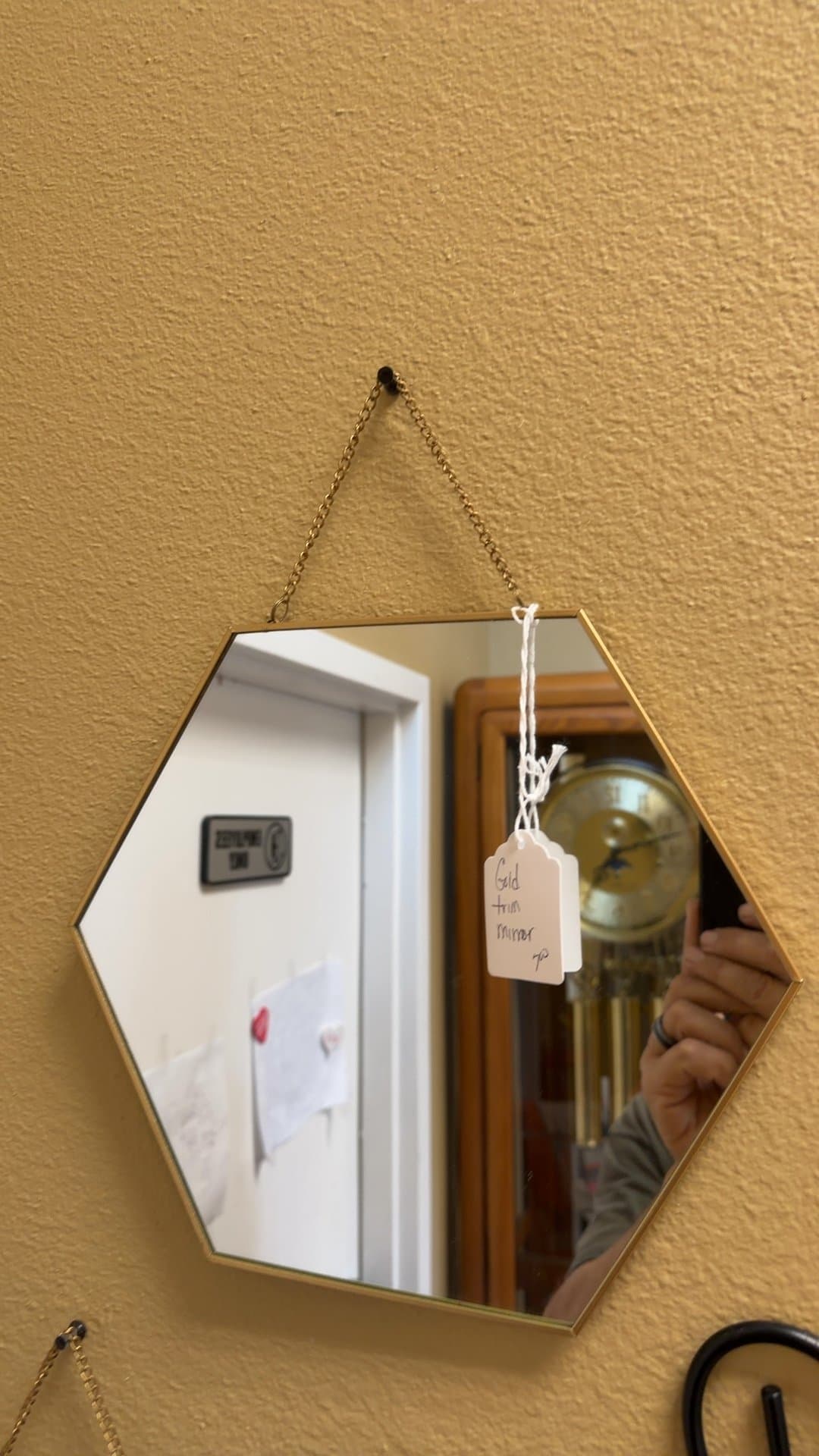 Hexagonal Gold Trim Wall Mirror - Image 1