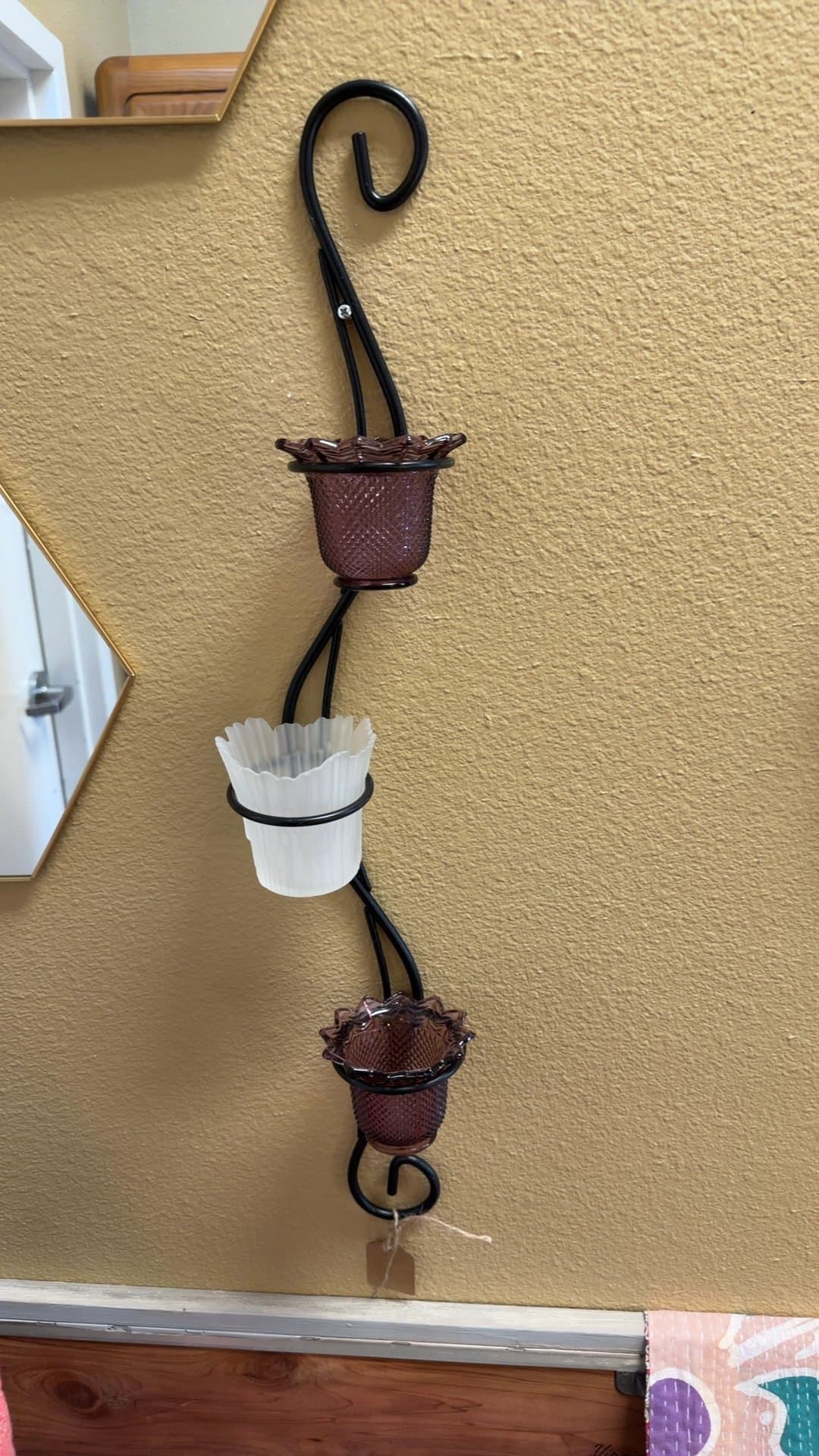 Metal Wall Hanging with Glass Holders - Image 1