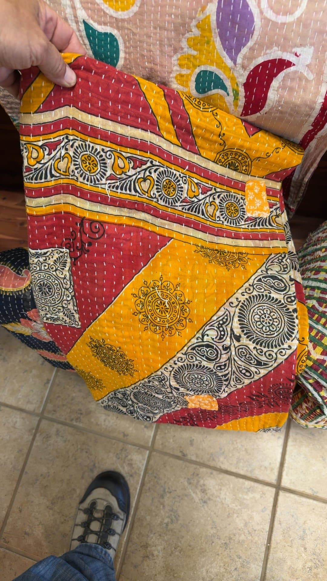 Reversible Handcrafted Kantha Quilt - Image 1