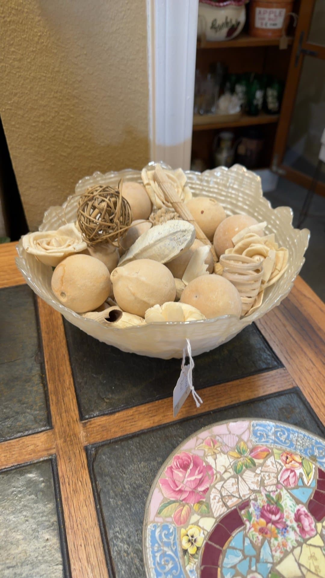 Decorative Glass Bowl with Potpourri - Image 1