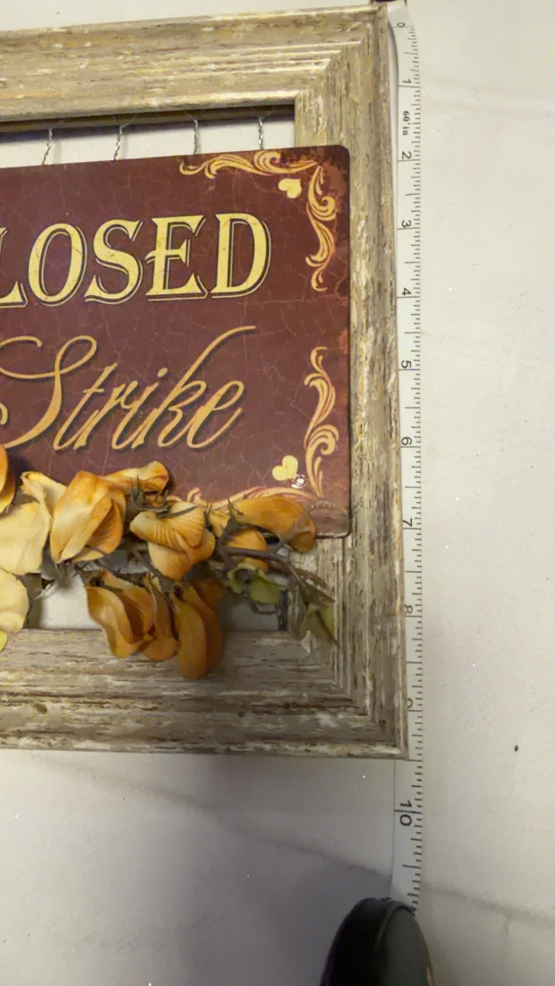 Framed 'Kitchen Closed Cook On Strike' Rustic Wall Sign - Image 1