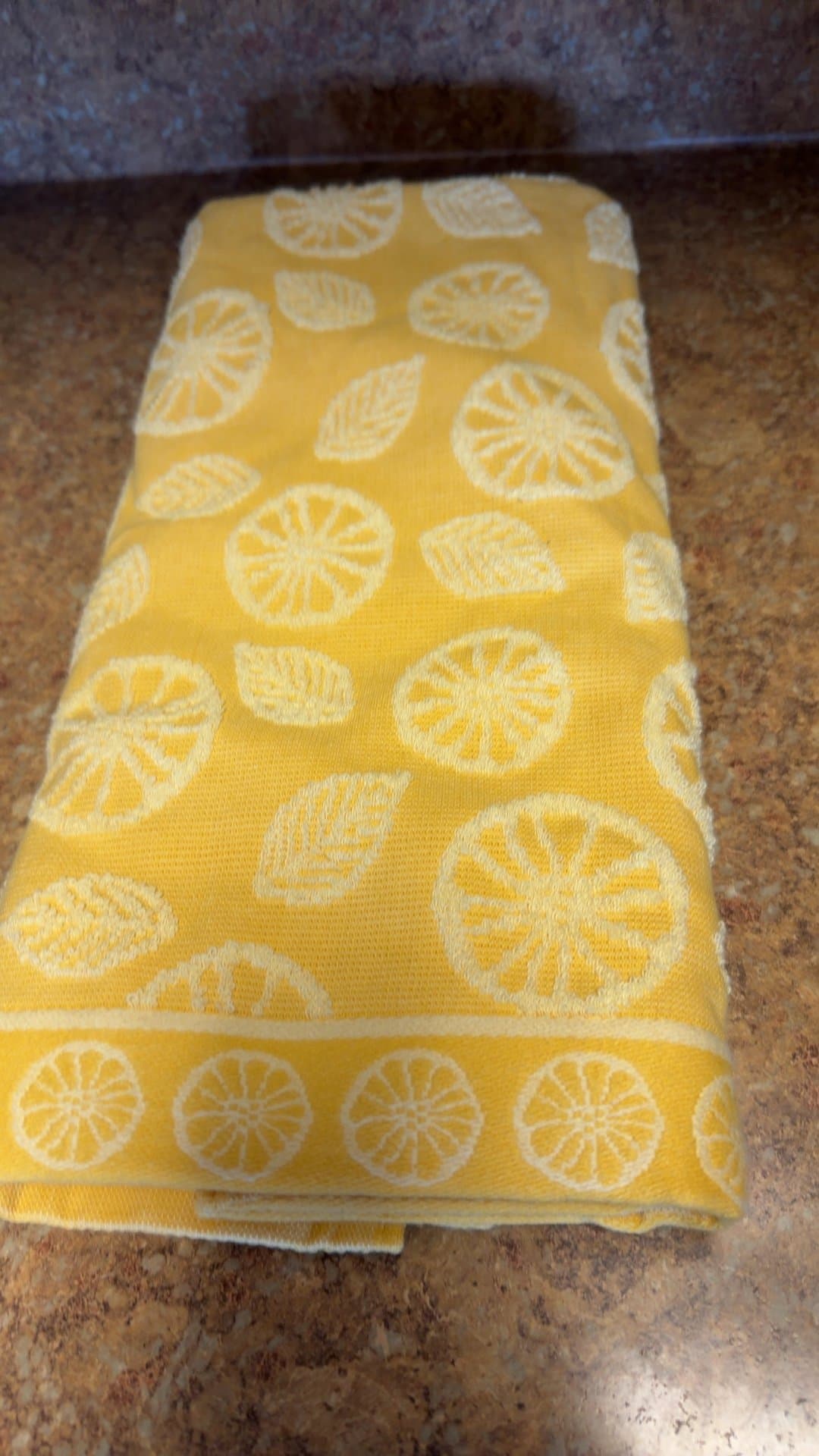 2-Yellow Citrus Pattern Kitchen Towel - Image 1
