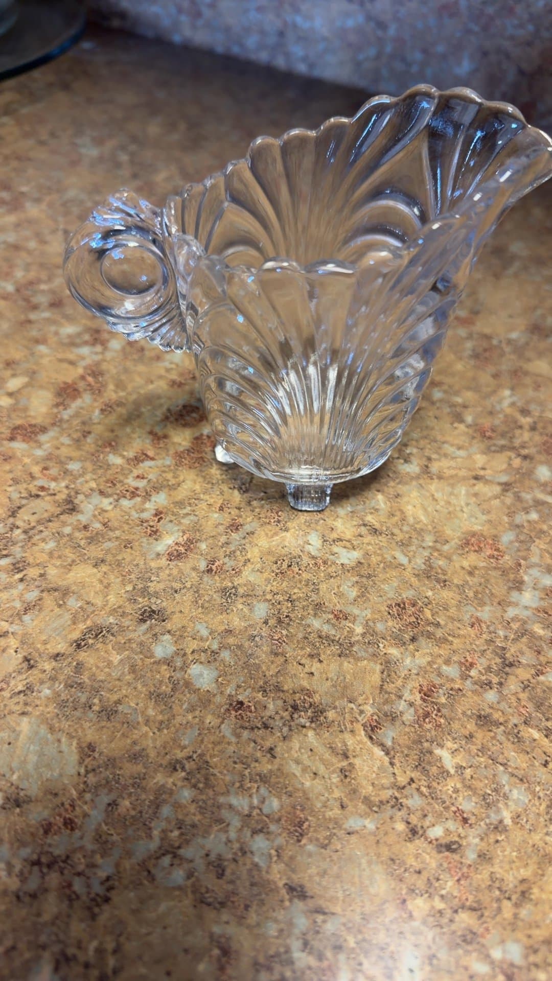 Cambridge Glass 1936-58 Caprice Clear Footed Mini Creamer - Image 1