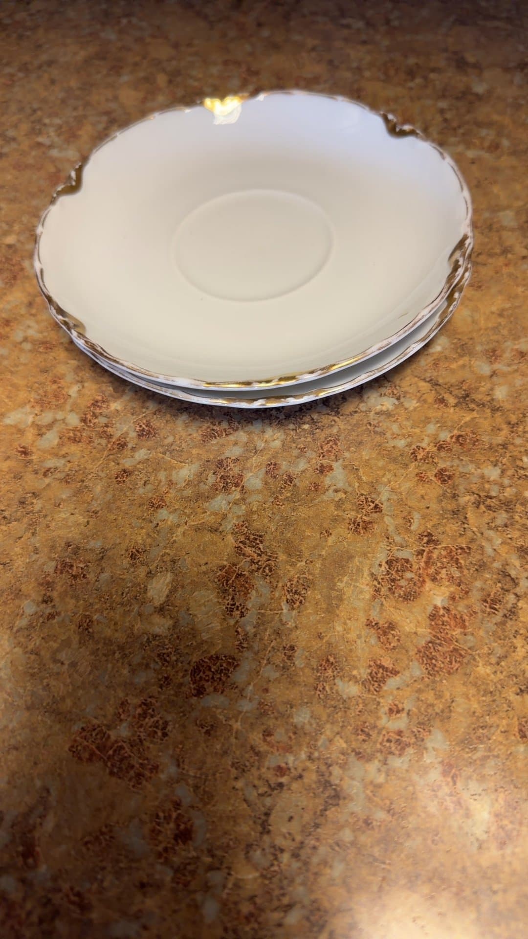 "Ranson" Porcelain Saucer Set with Gold Trim-2 - Image 1