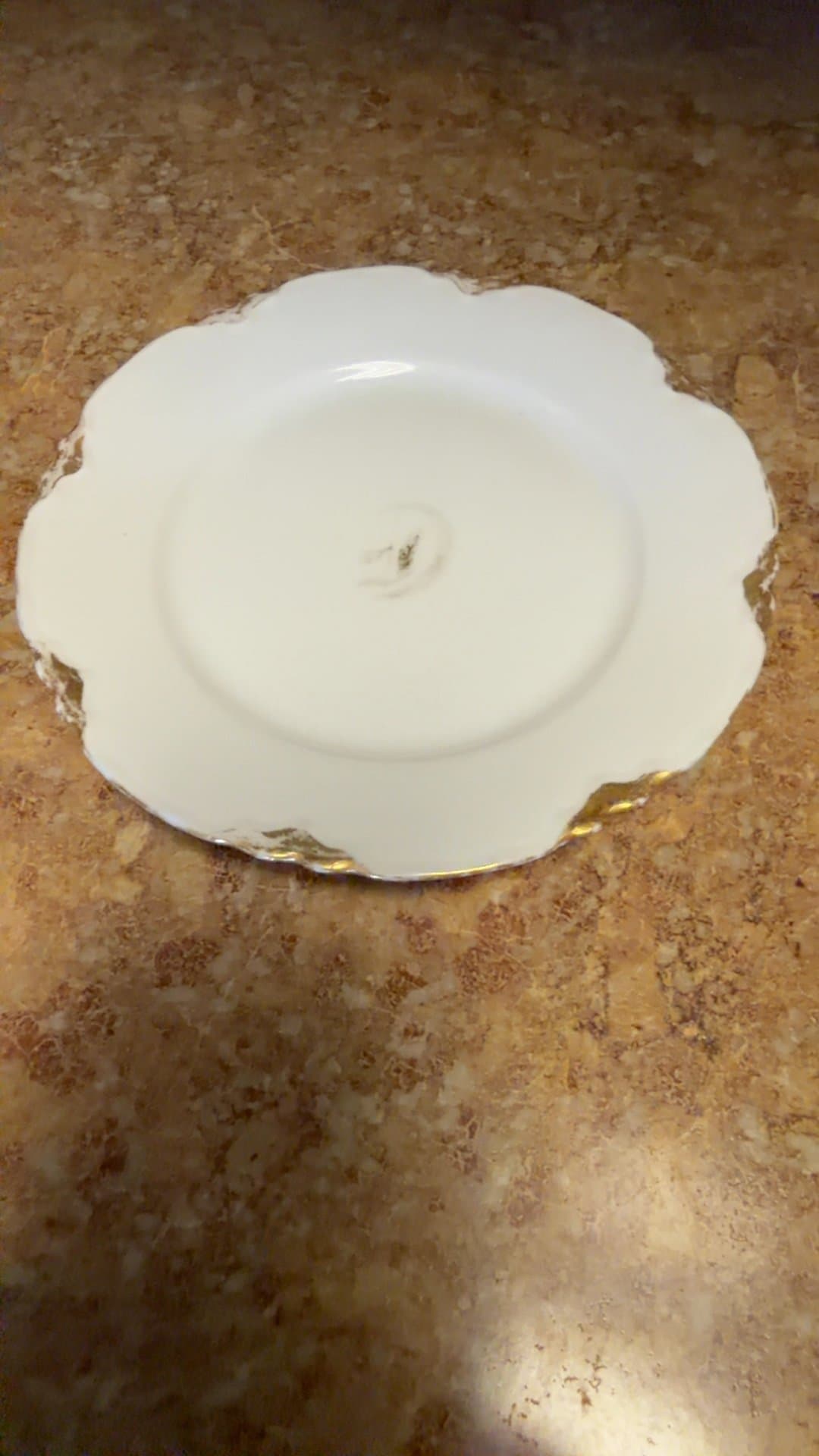 Vintage German Porcelain "Ranson" pattern saucer with Gold Trim - Image 1