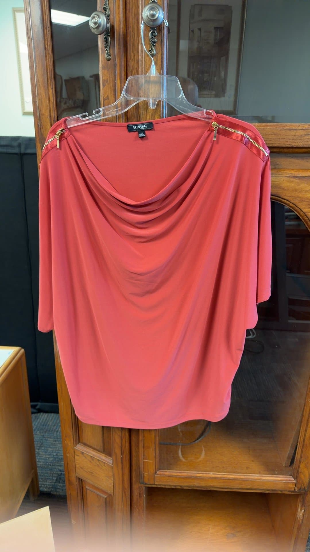 Elementz Women's Red Drape Top - Image 1