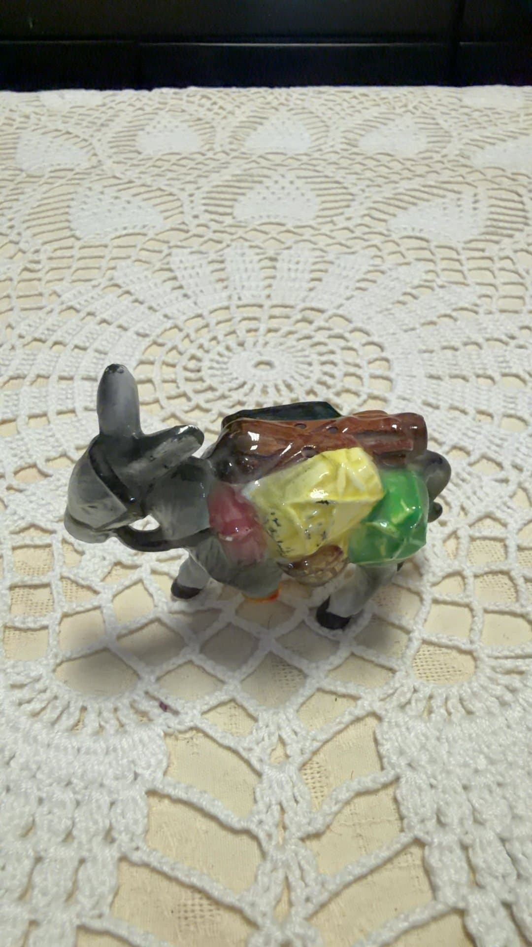 Vintage Ceramic Donkey Pack Mule Salt or Pepper Shaker - Image 1