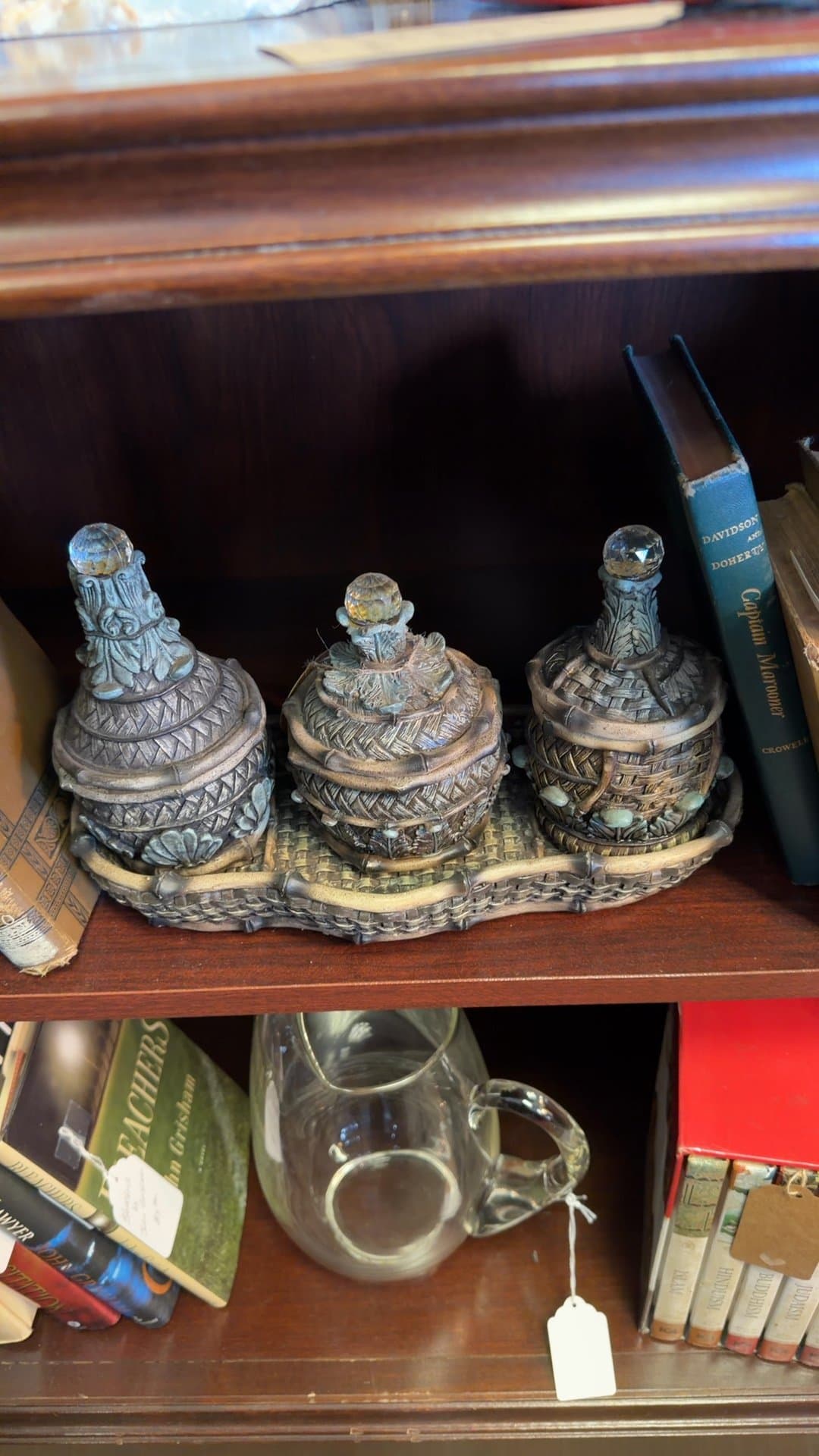 Antique Woven Glass Decanter Set - Image 1