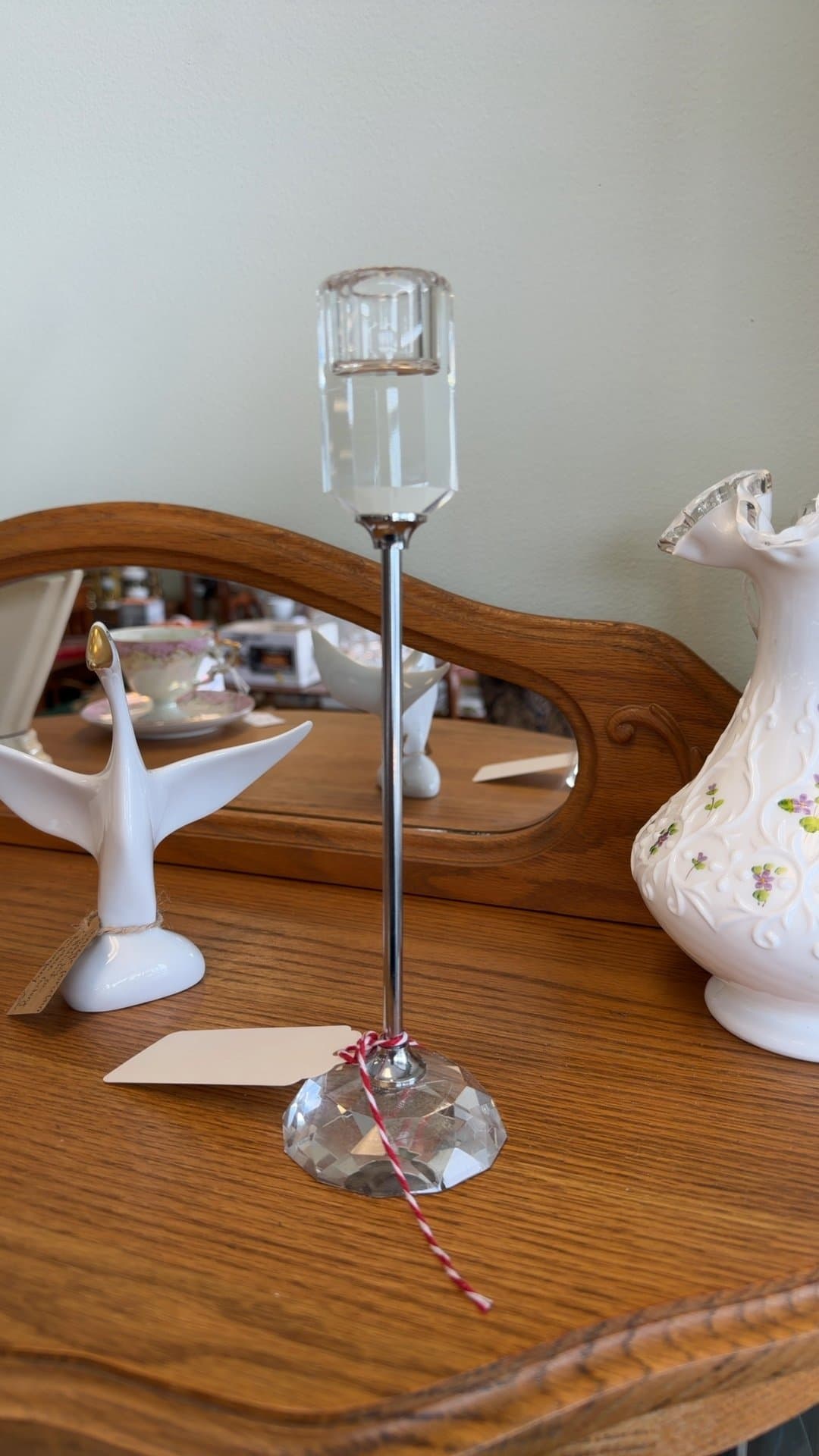 Handmade Shannon Crystal Candle Holder - Image 1