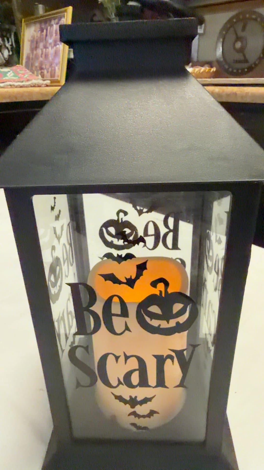 Halloween 'Be Scary' LED Flameless Candle Lantern - Image 1