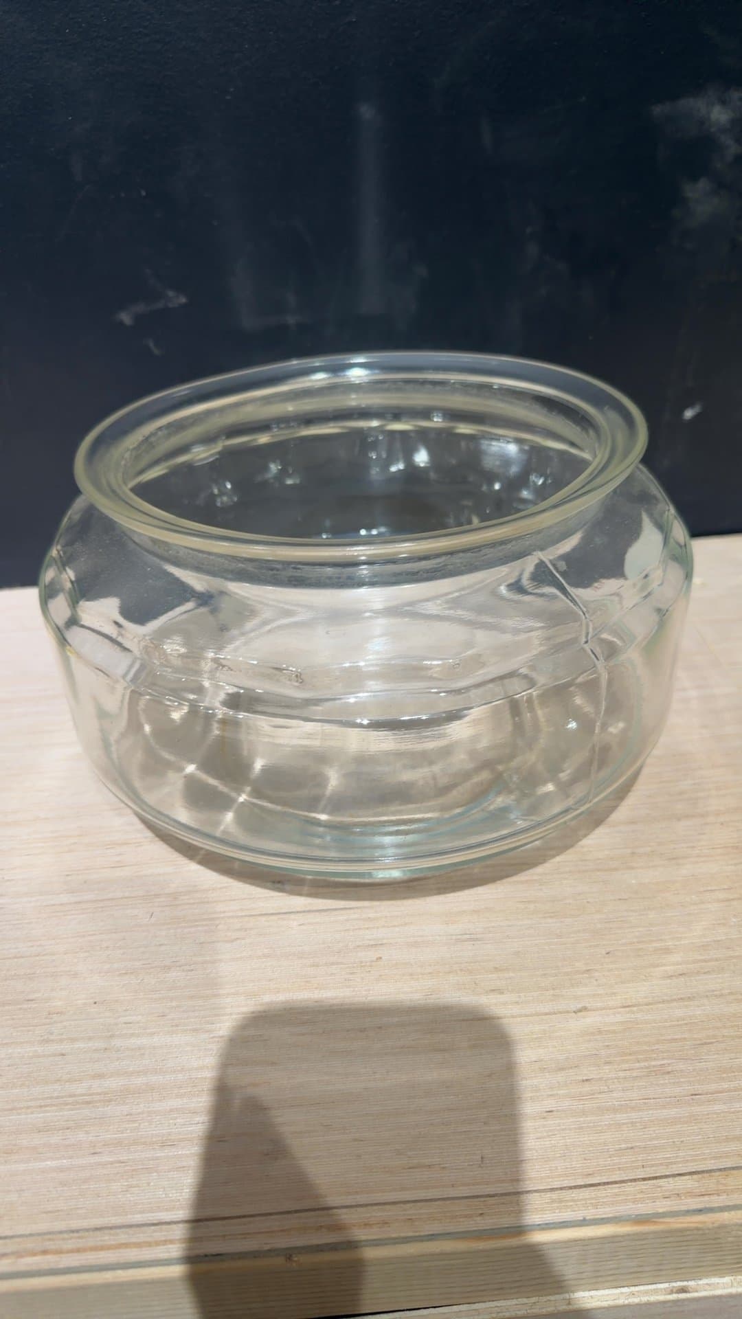 Vintage Clear Glass Rose Bowl Vase - Image 1