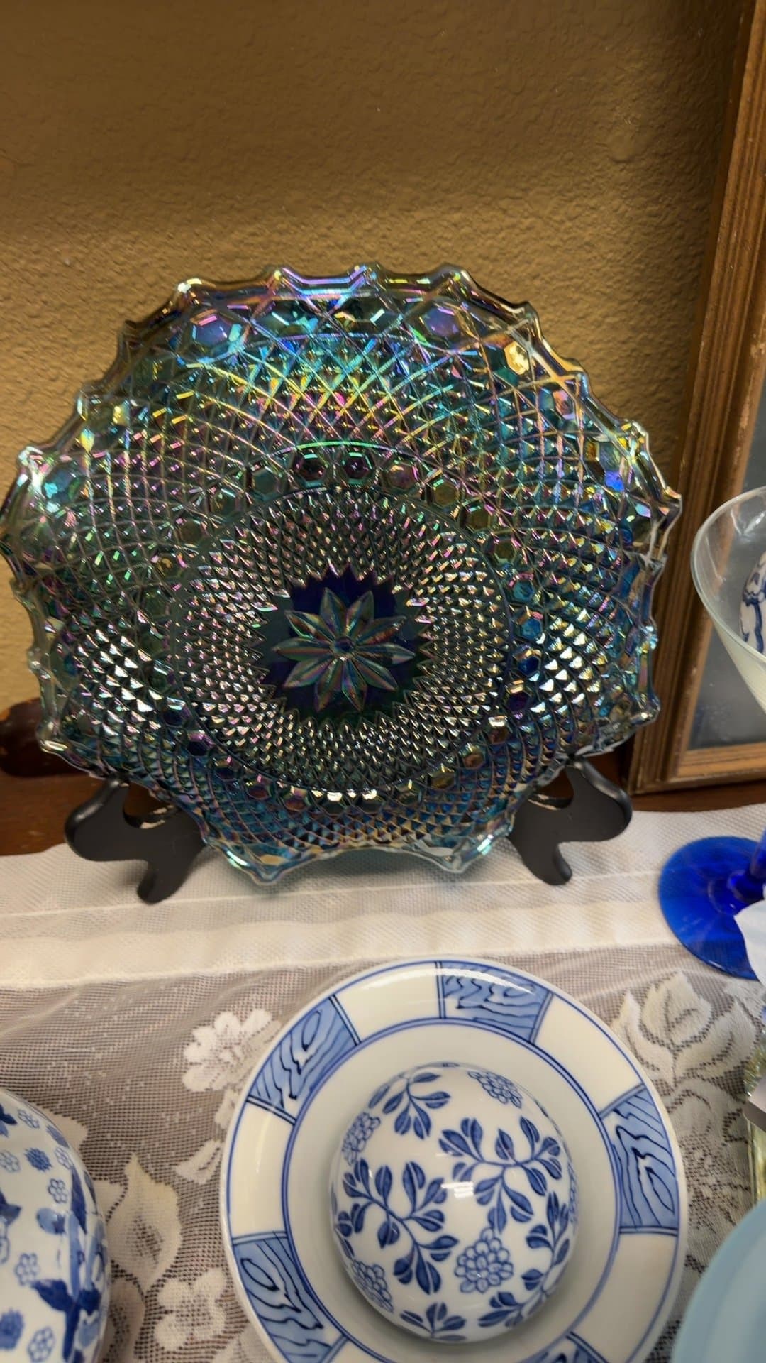 Iridescent Carnival Glass Bowl