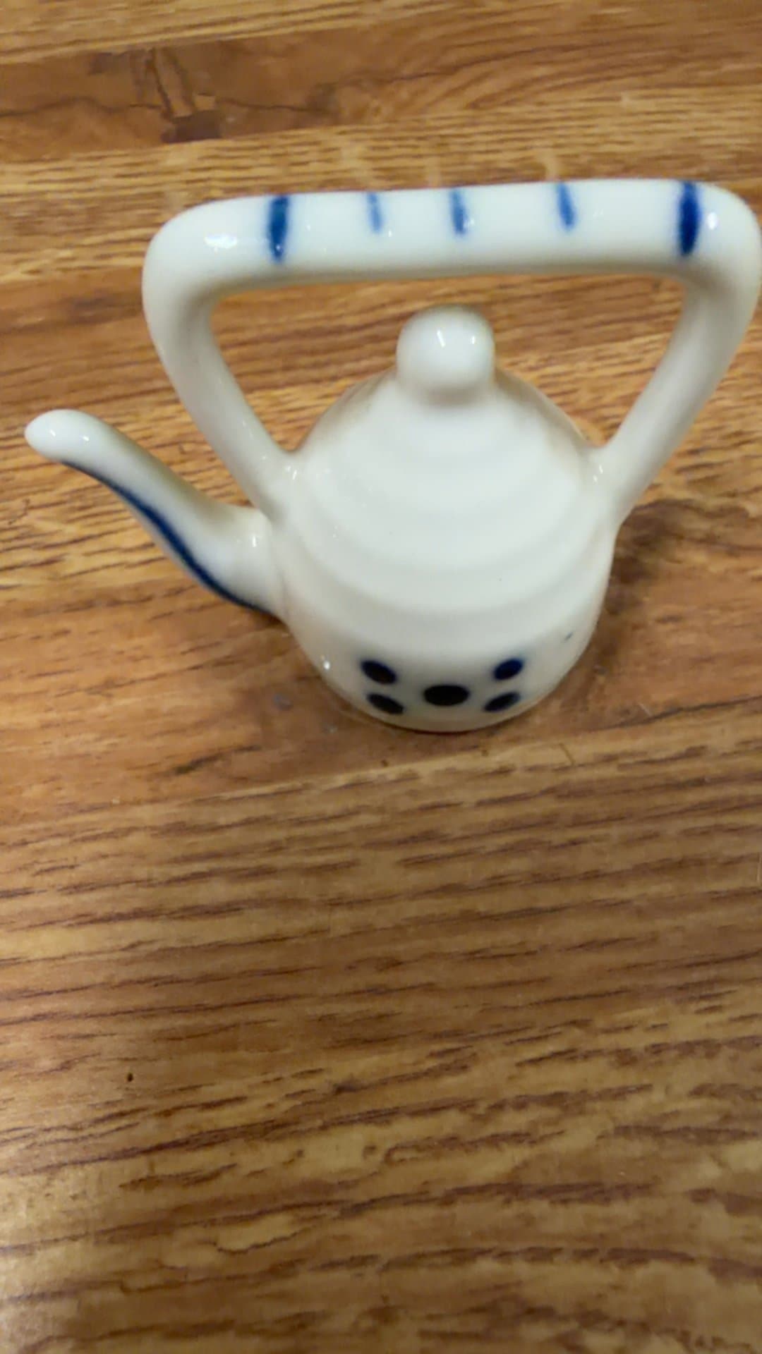 Ceramic Teapot with Blue Accents - Image 1