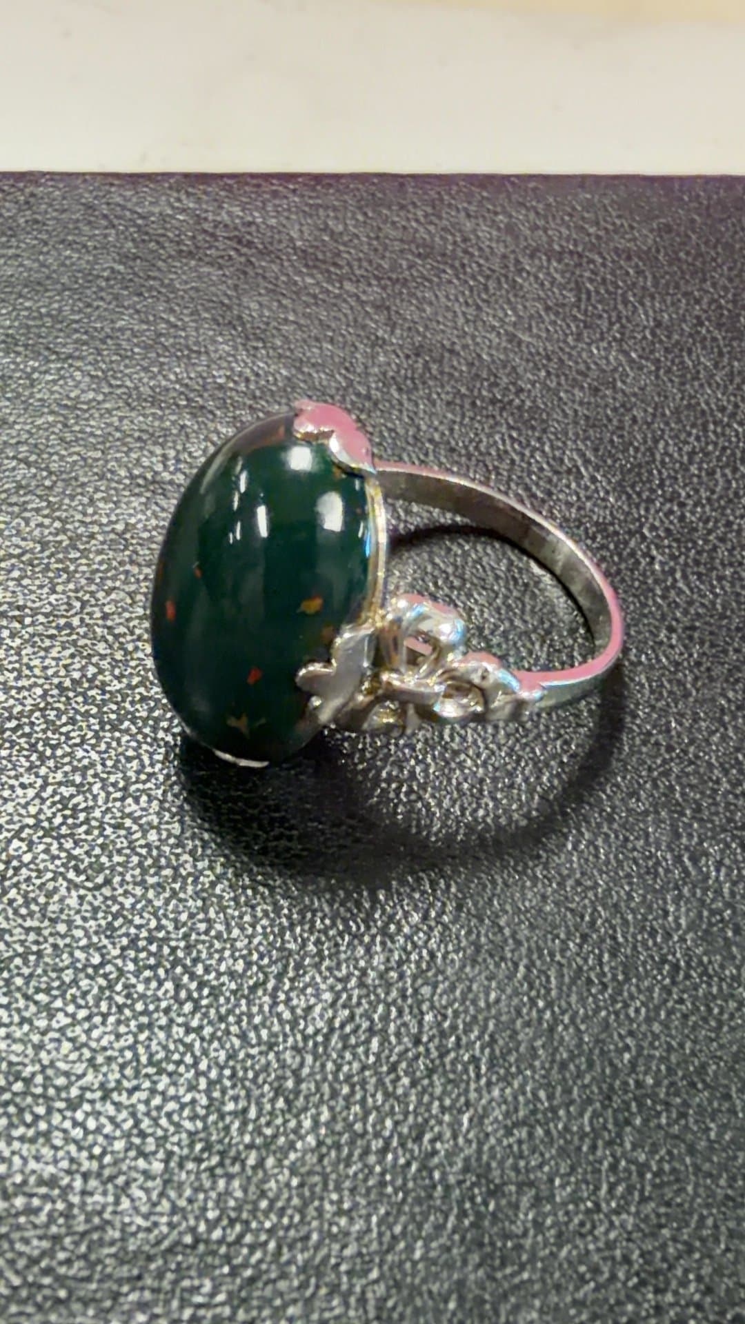 Sterling Silver Bloodstone Ring - Image 1